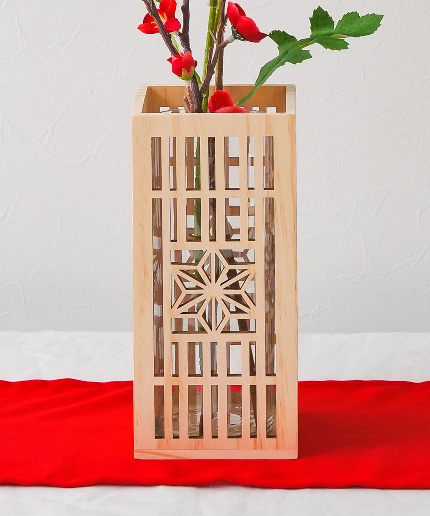 3COINS(スリーコインズ) 木製フラワーベース／お正月