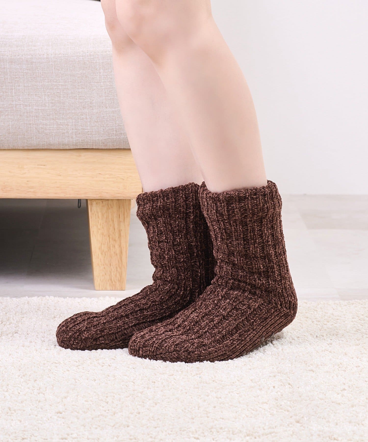 3COINS(スリーコインズ) 裏ボアリブルームソックス