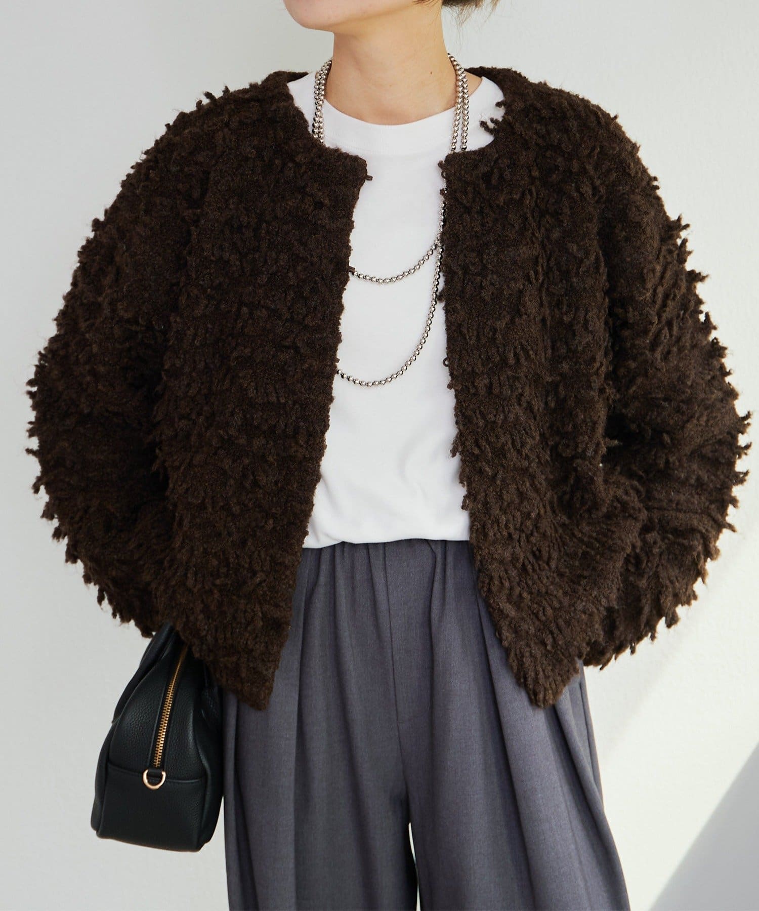 PUAL CE CIN(ピュアルセシン) ループフリンジニットカーディガン