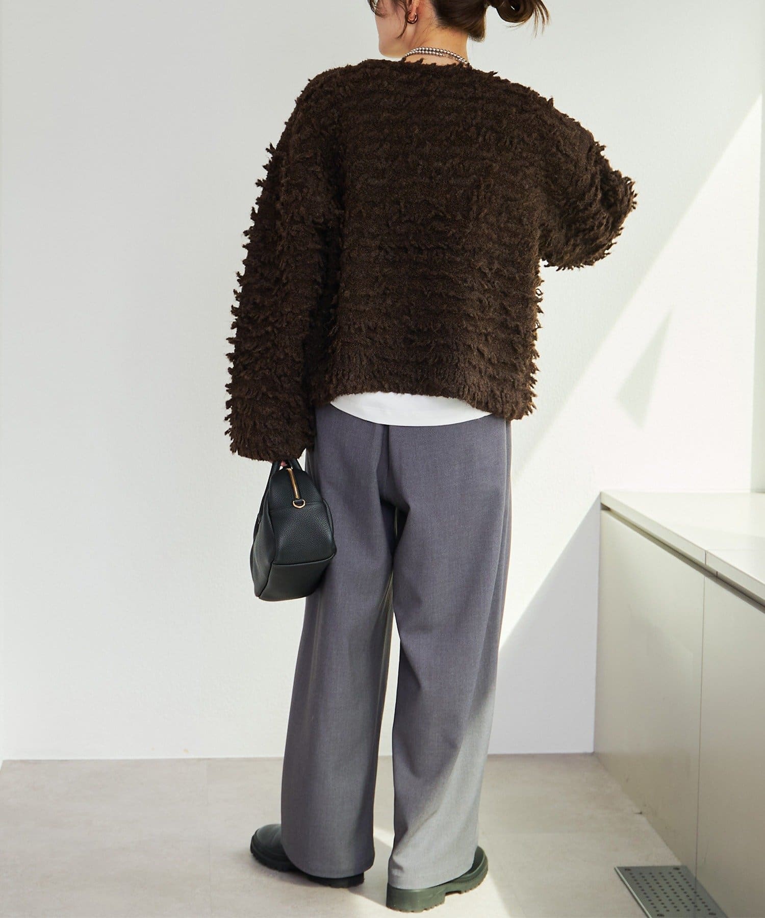 PUAL CE CIN(ピュアルセシン) ループフリンジニットカーディガン