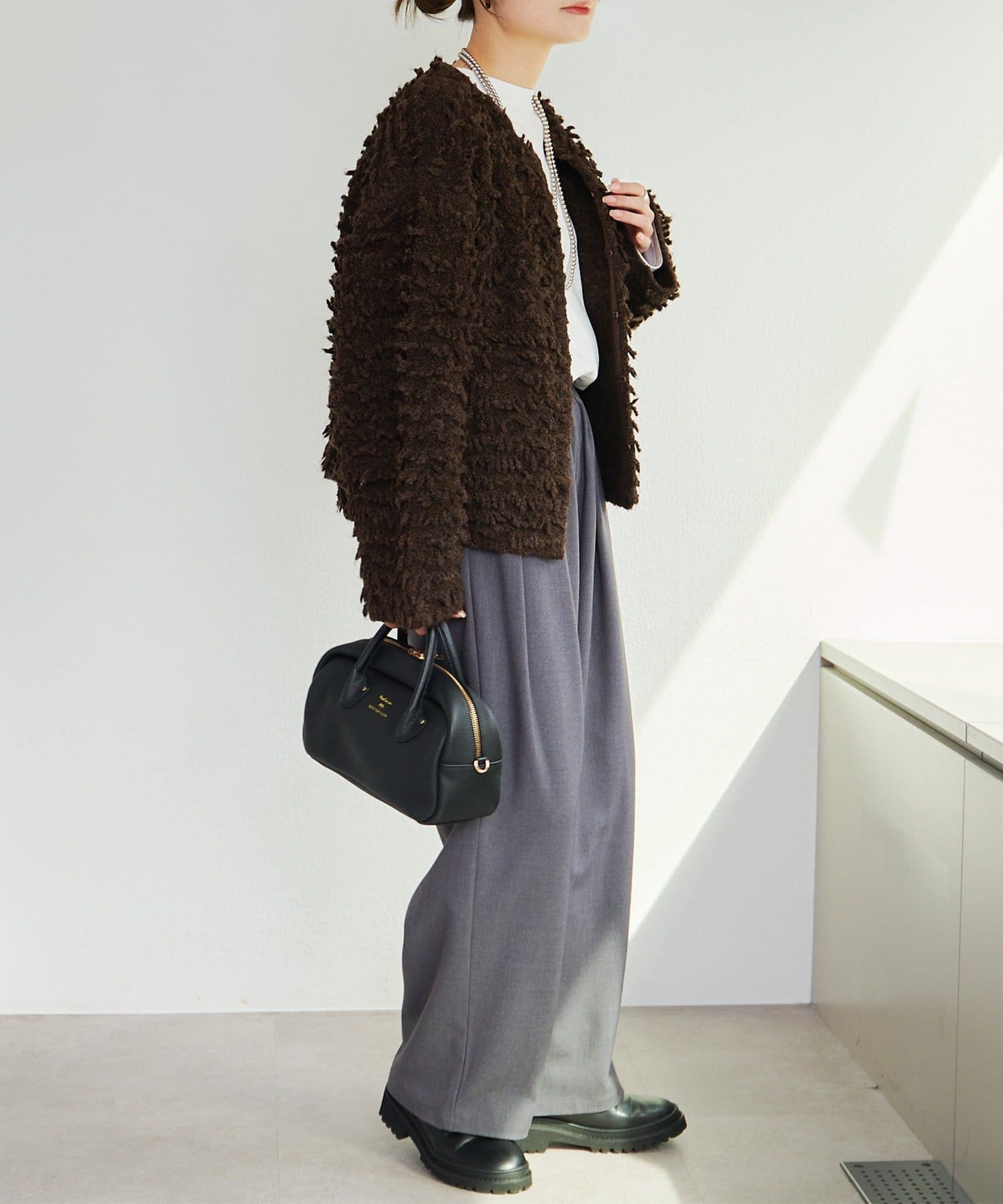 PUAL CE CIN(ピュアルセシン) ループフリンジニットカーディガン