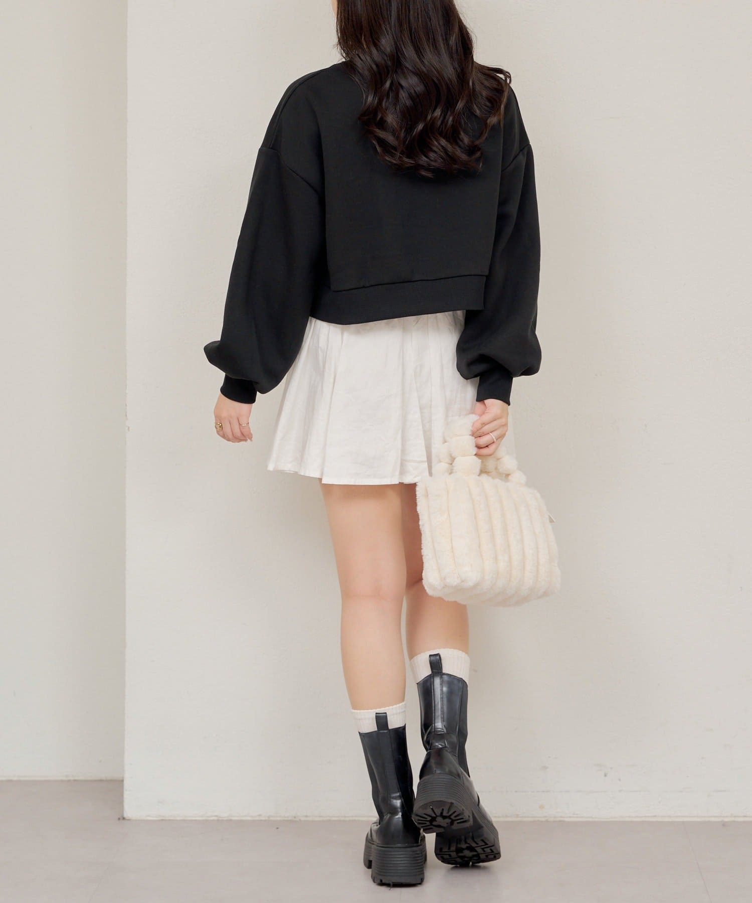 NICE CLAUP / OLIVE des OLIVE OUTLET(ナイスクラップ  / オリーブ デ オリーブ アウトレット) 【RMAF】リボンプリントショートスウェット