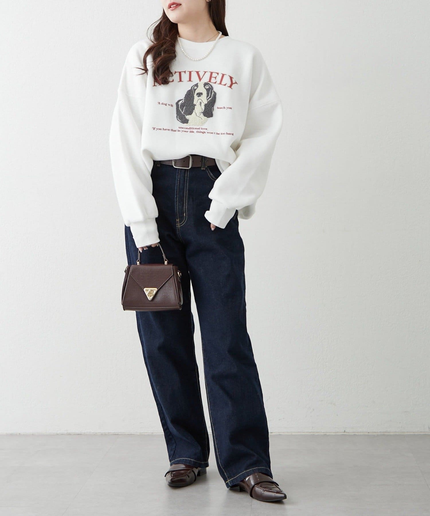 NICE CLAUP / OLIVE des OLIVE OUTLET(ナイスクラップ  / オリーブ デ オリーブ アウトレット) 【RMAF】わんこ相良刺繍スウェット