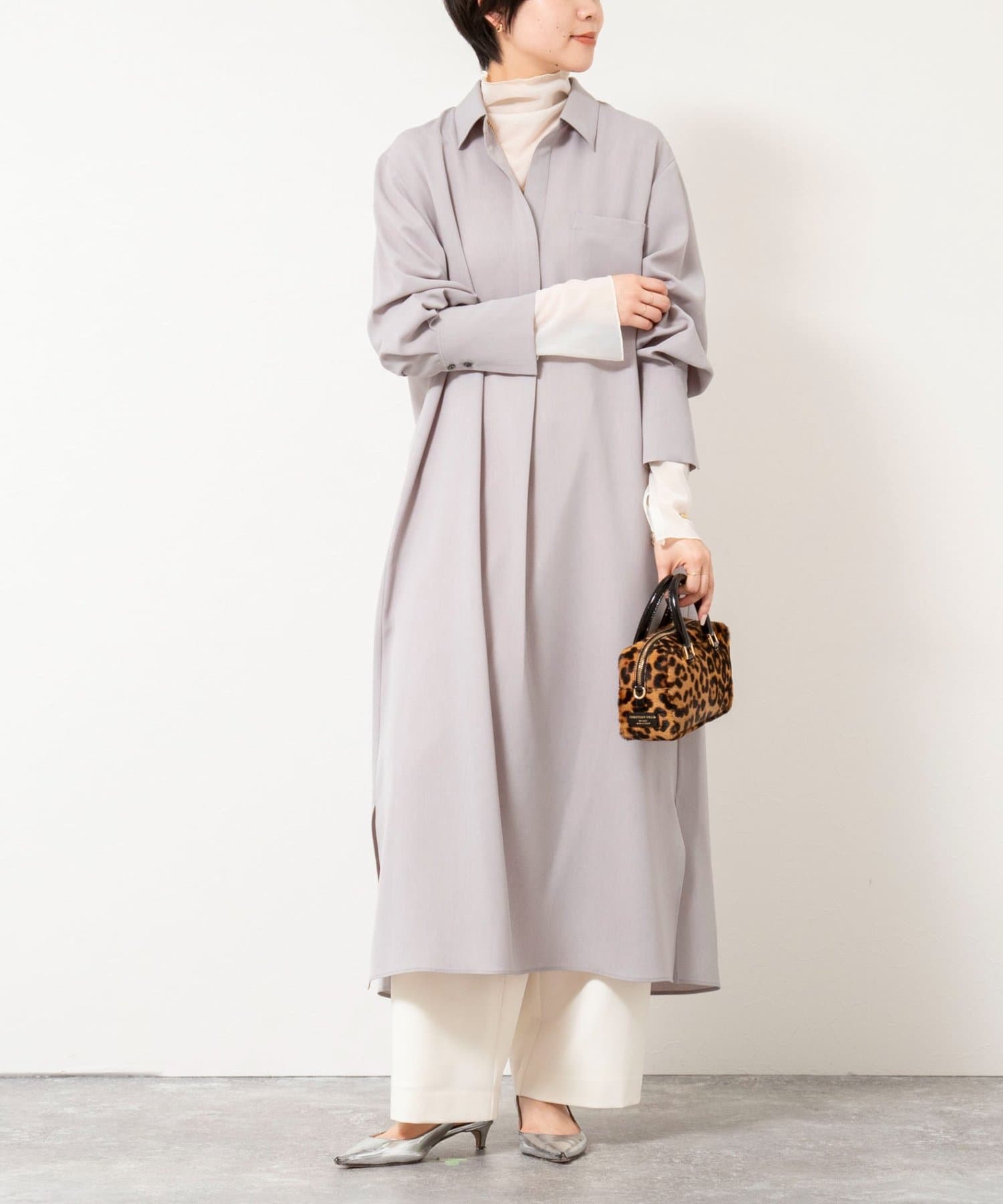 NOLLEY'S(ノーリーズ) ウォッシャブルツイルロングシャツワンピース