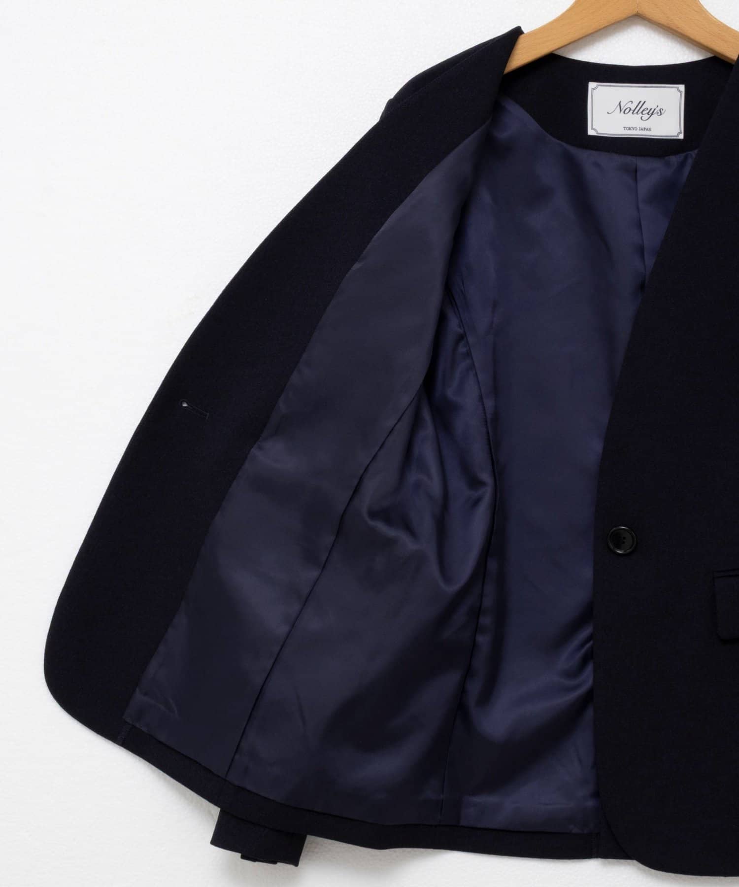 NOLLEY'S(ノーリーズ) 《セットアップ対応》ウォッシャブルサージストレッチVネックジャケット