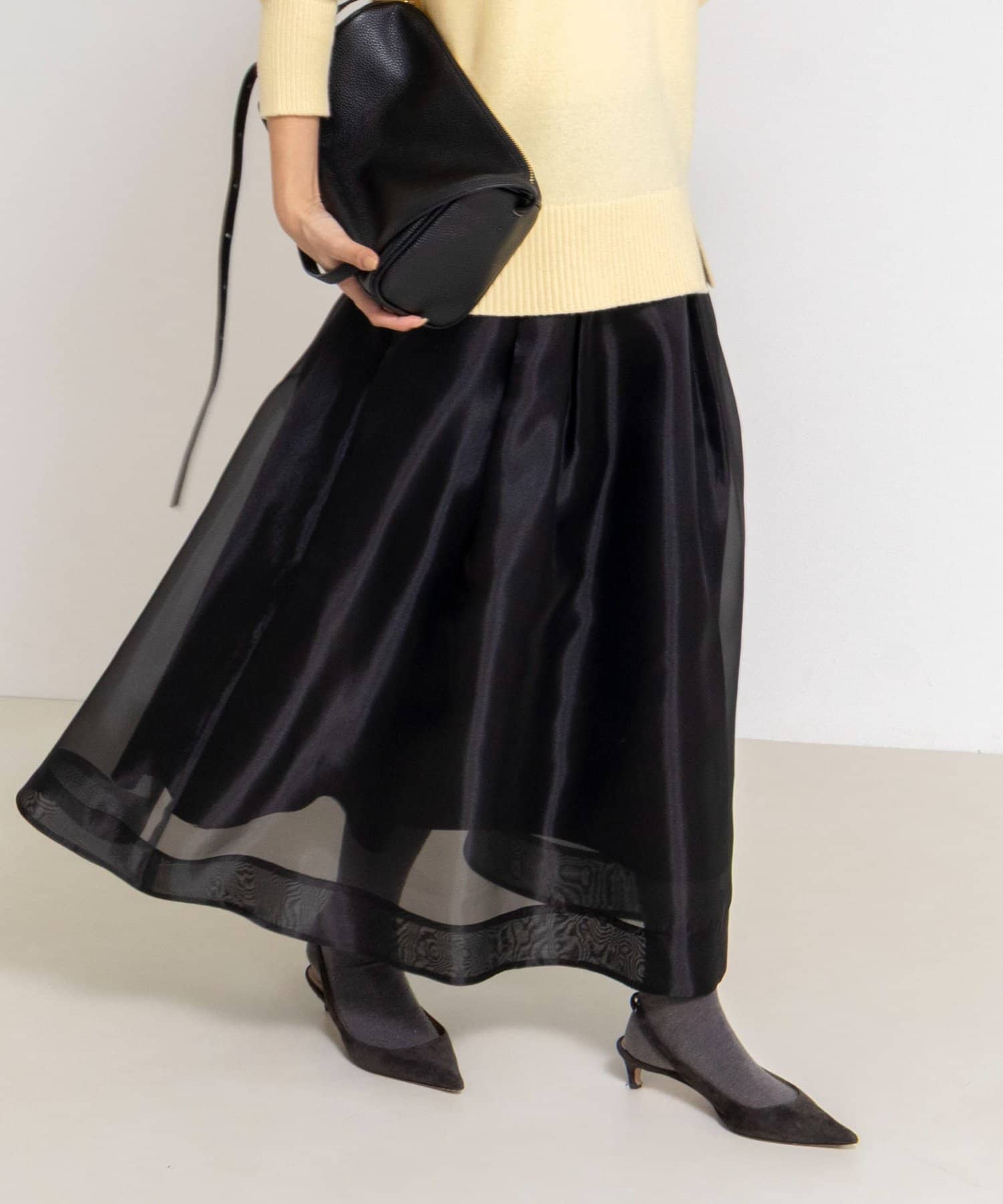 NOLLEY'S(ノーリーズ) ウォッシャブルオーガンジーフレアスカート