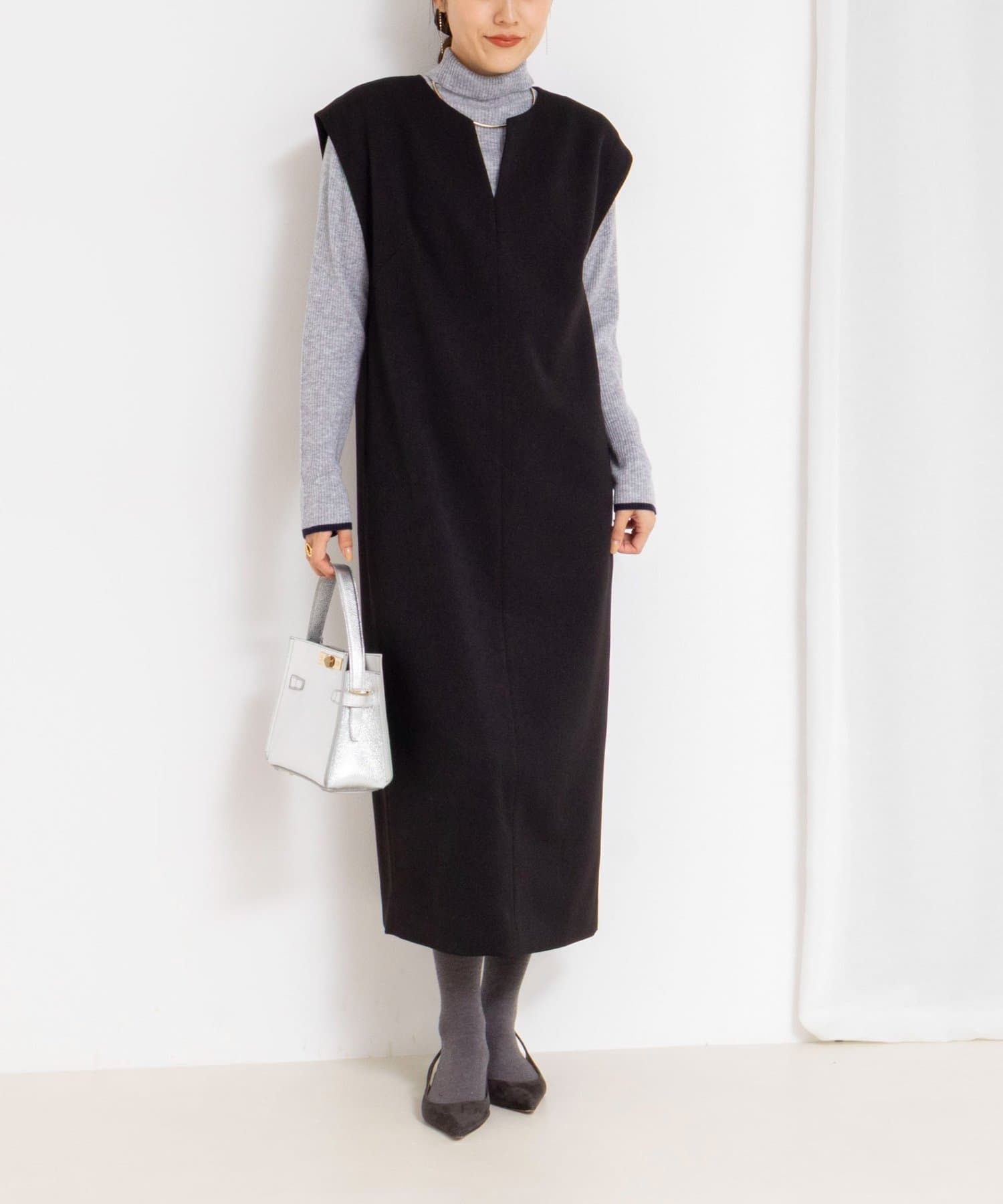 NOLLEY'S(ノーリーズ) ウォッシャブルフラノ風ジャンパーワンピース