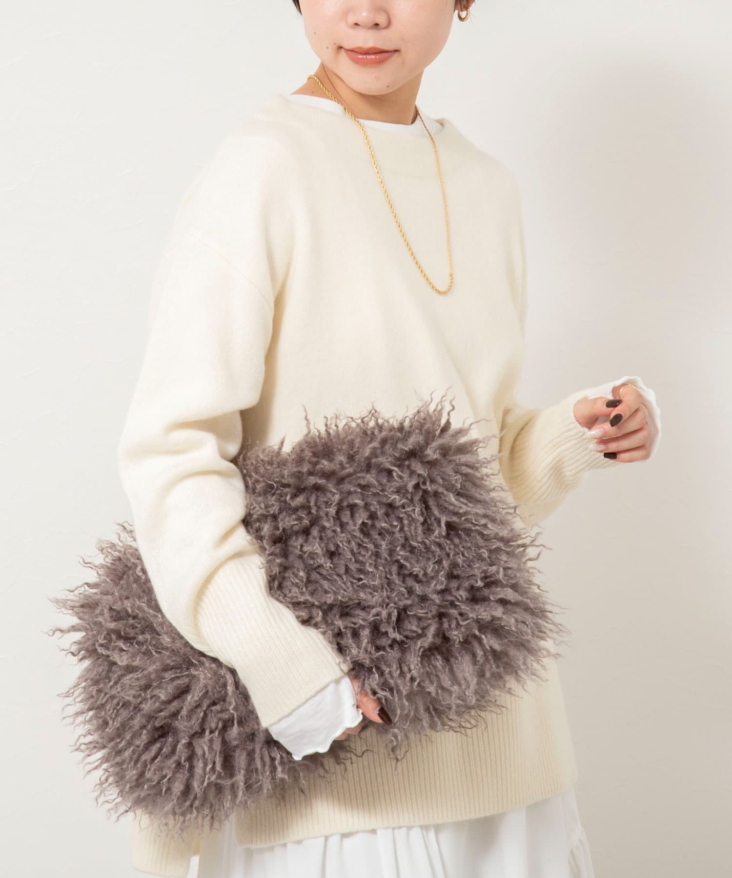 NOLLEY'S(ノーリーズ) ウールナイロンロング丈プルオーバー