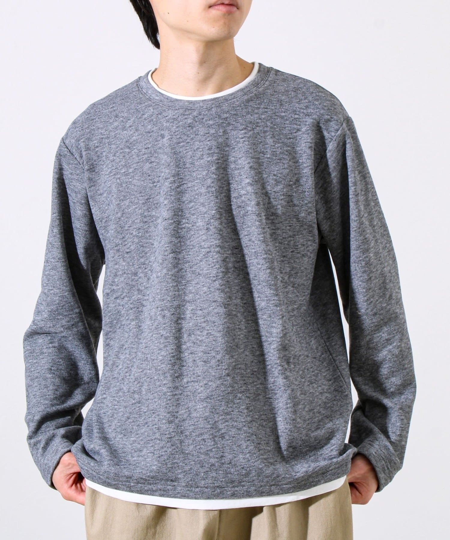 FREDY & GLOSTER(フレディ アンド グロスター) 【もちもち素材】ストレッチサカリバ起毛フェイクレイヤードプルオーバー