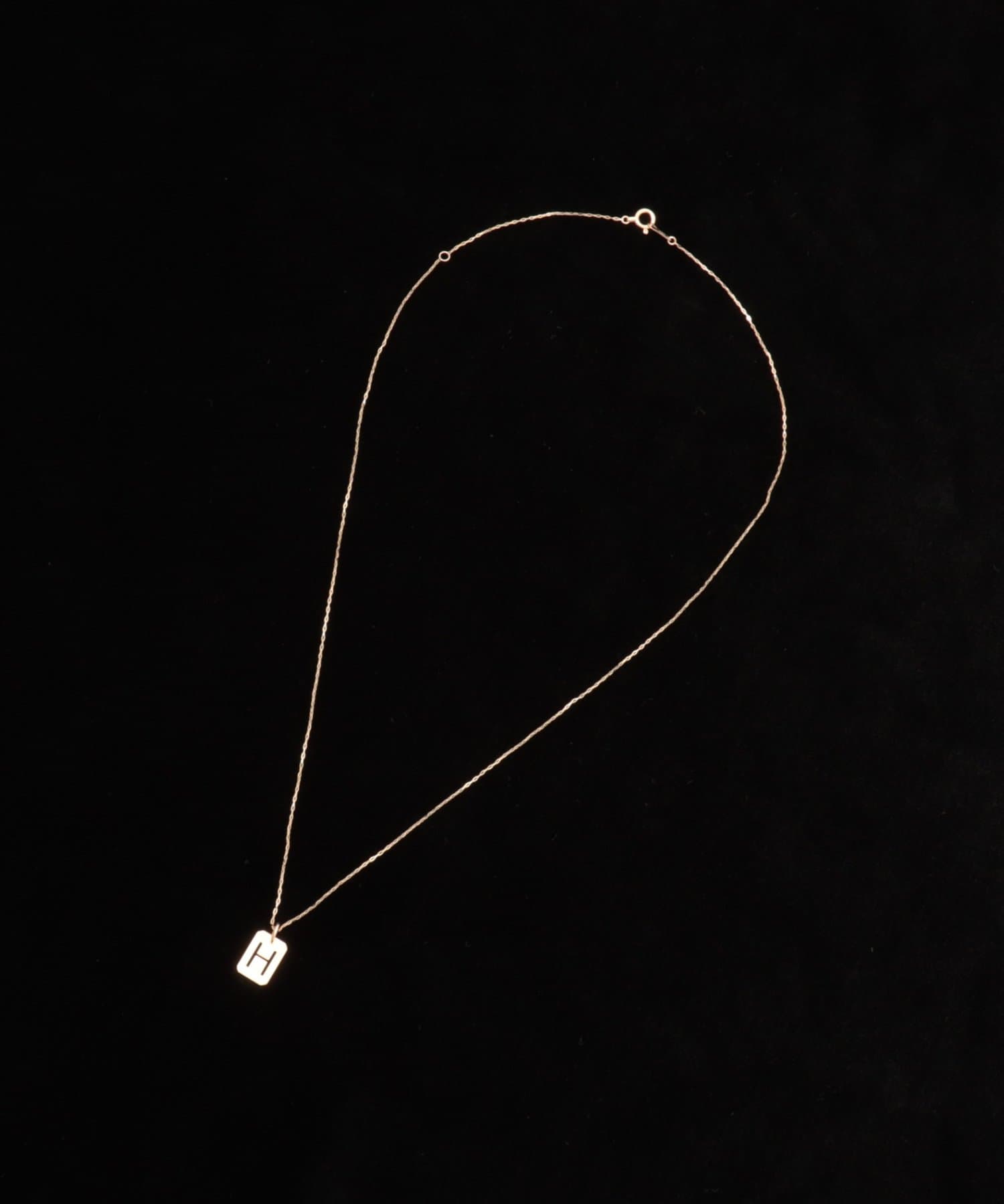 NOLLEY'S(ノーリーズ) 【grace grace/グラスグラス】10Kイニシャルプレートネックレス-H