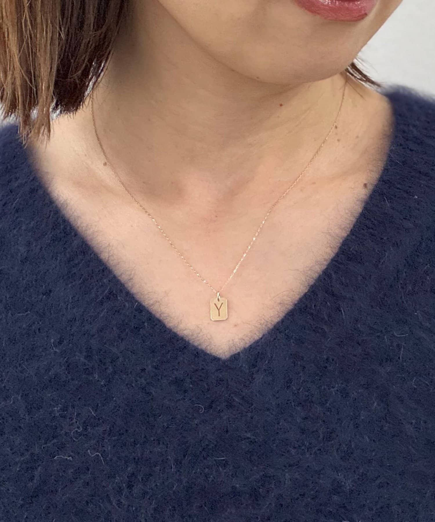 NOLLEY'S(ノーリーズ) 【grace grace/グラスグラス】10KイニシャルプレートNL-Y