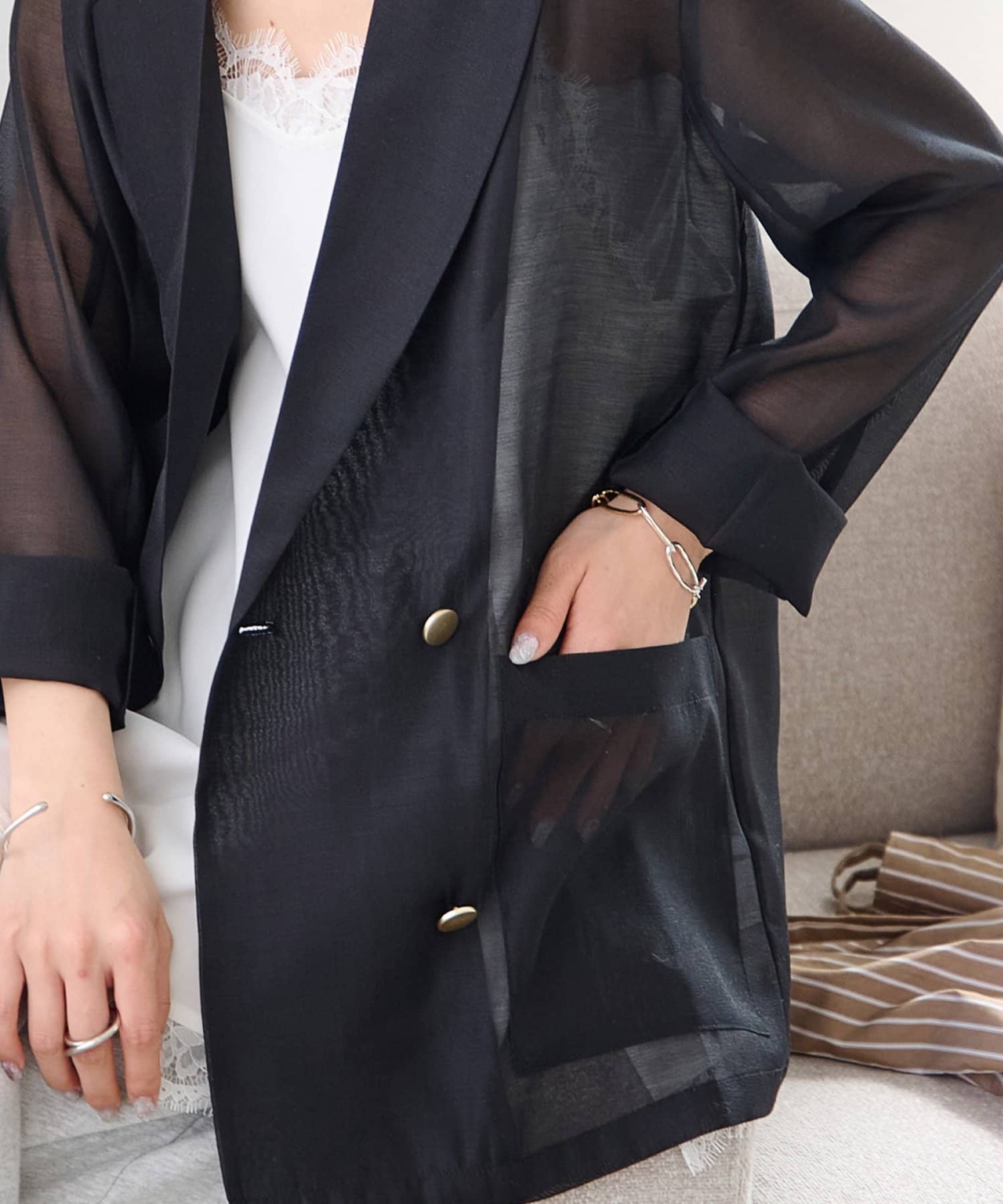 COLONY 2139(コロニー トゥーワンスリーナイン) シアーエステルボイルテーラードジャケット