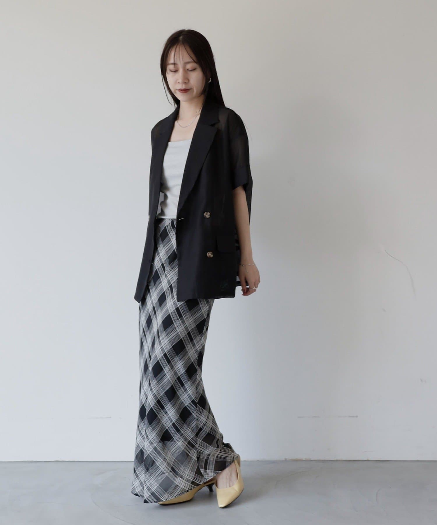 COLONY 2139(コロニー トゥーワンスリーナイン) シアーエステルボイル半袖テーラードジャケット