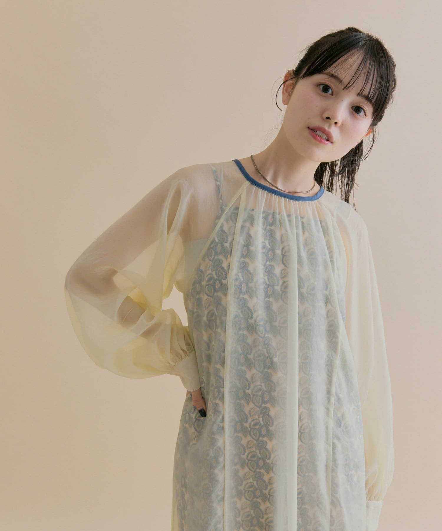 mystic(ミスティック) 11/1(sat)12:00予約START！【数量限定】[森川企画]シアーレイヤード ワンピースSET