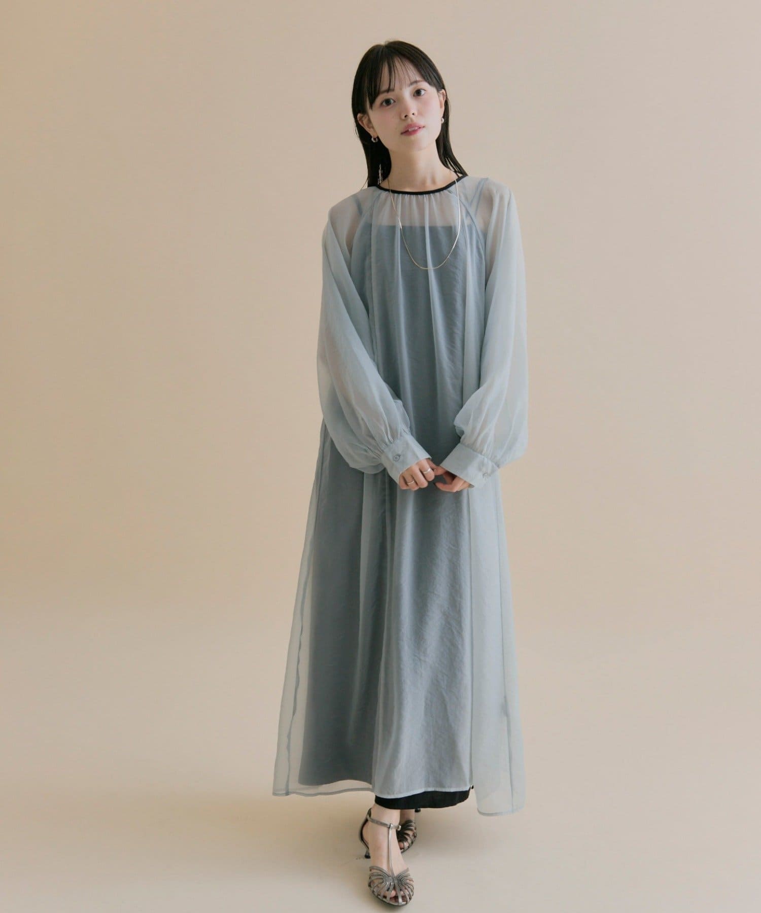 mystic(ミスティック) 11/1(sat)12:00予約START！【数量限定】[森川企画]シアーレイヤード ワンピースSET