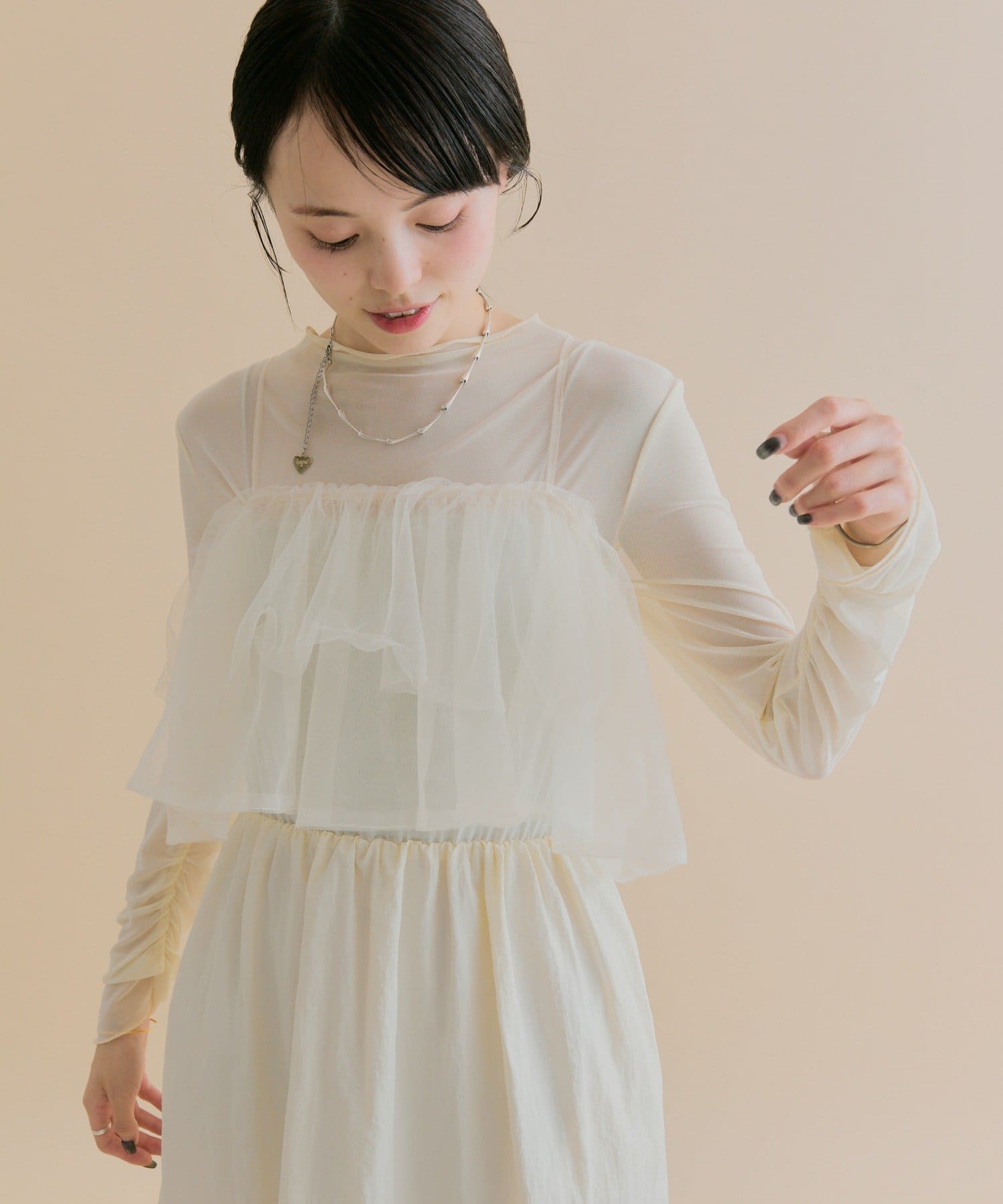 mystic(ミスティック) 11/1(sat)12:00予約START！【数量限定】[森川企画]チュールキャミワンピースSET