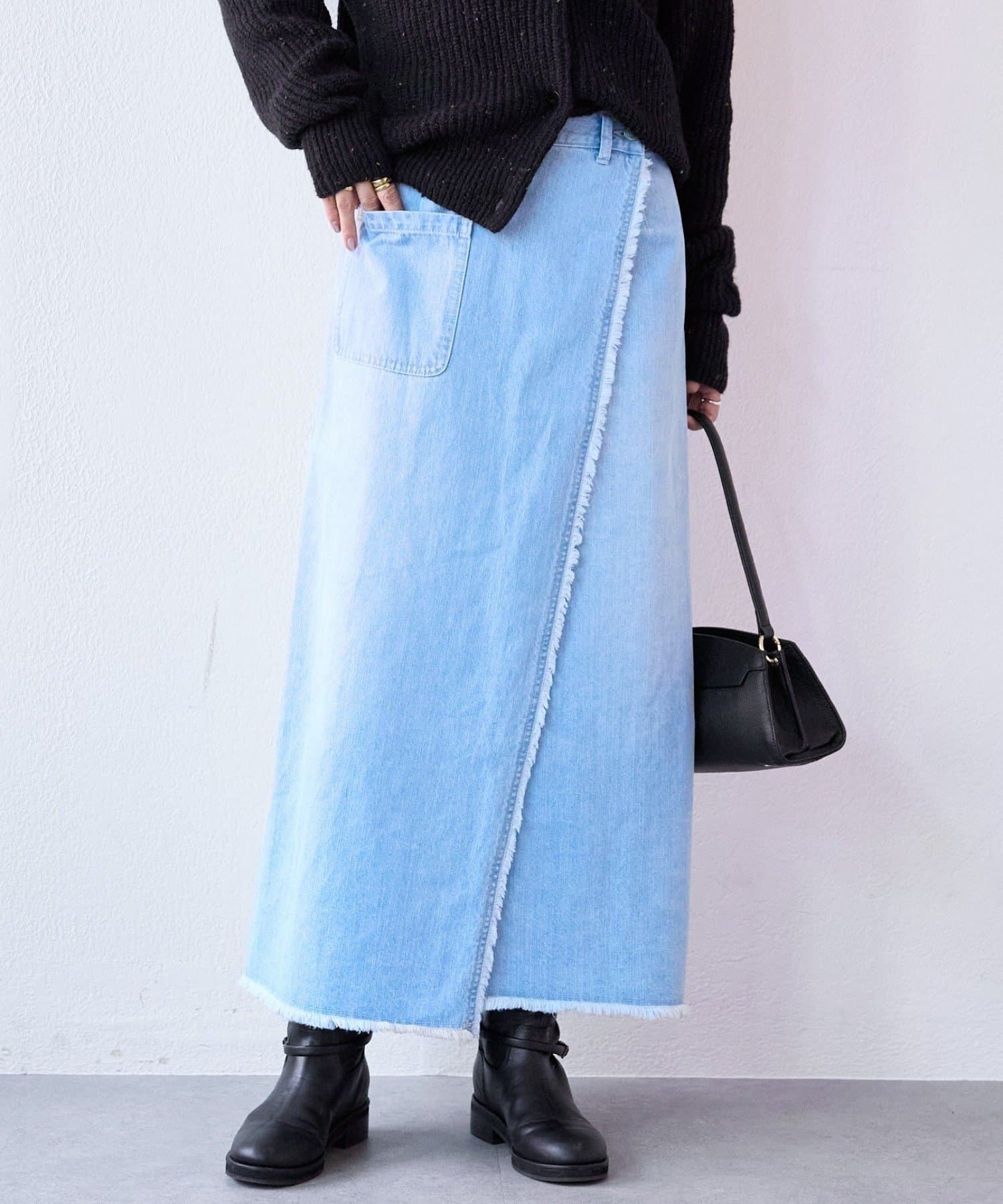 RIVE DROITE(リヴドロワ) 予約【MONN.:.(モン)】ラップデニムスカート