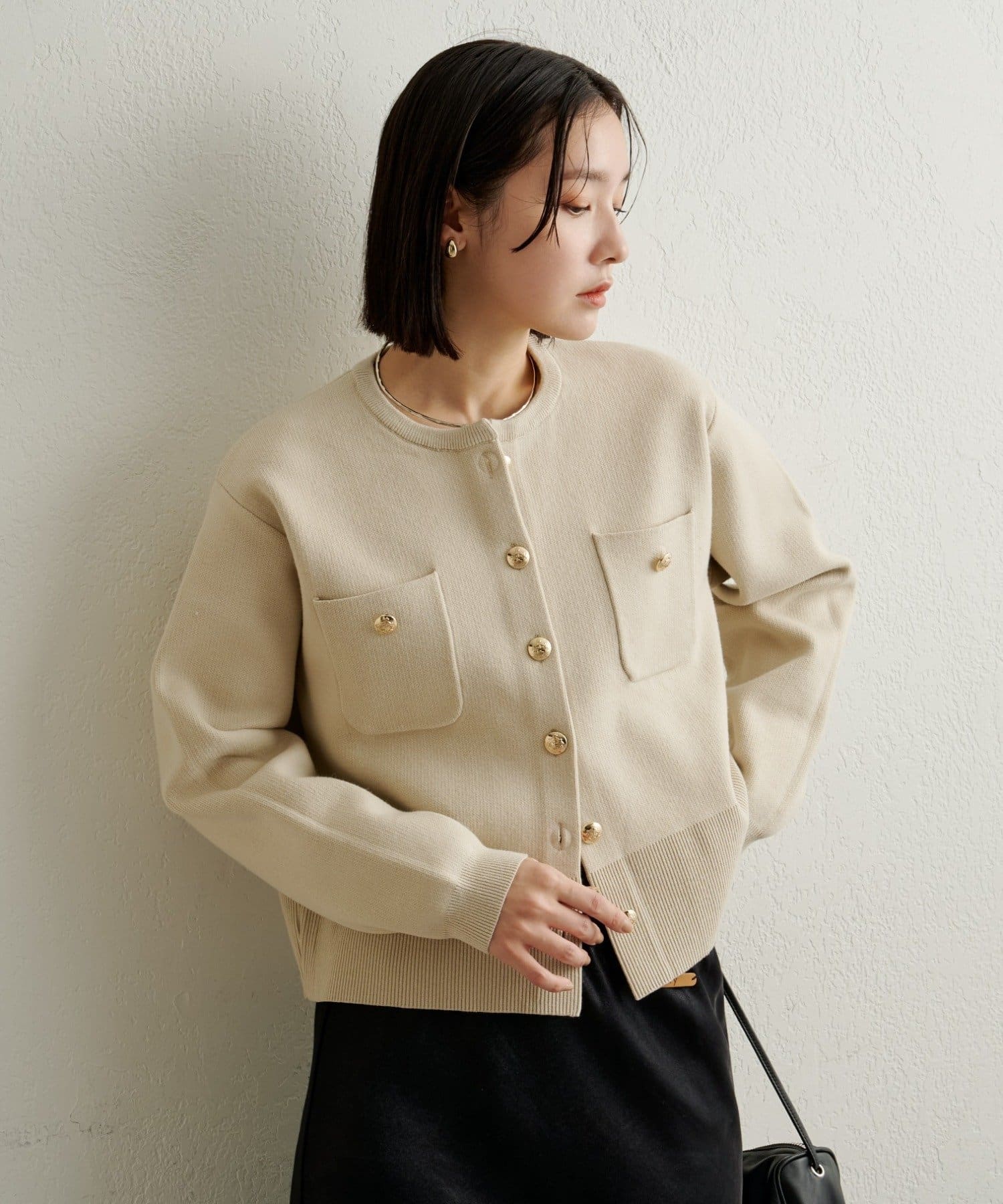 Omekashi(オメカシ) スウェットライクボタンカーディガン