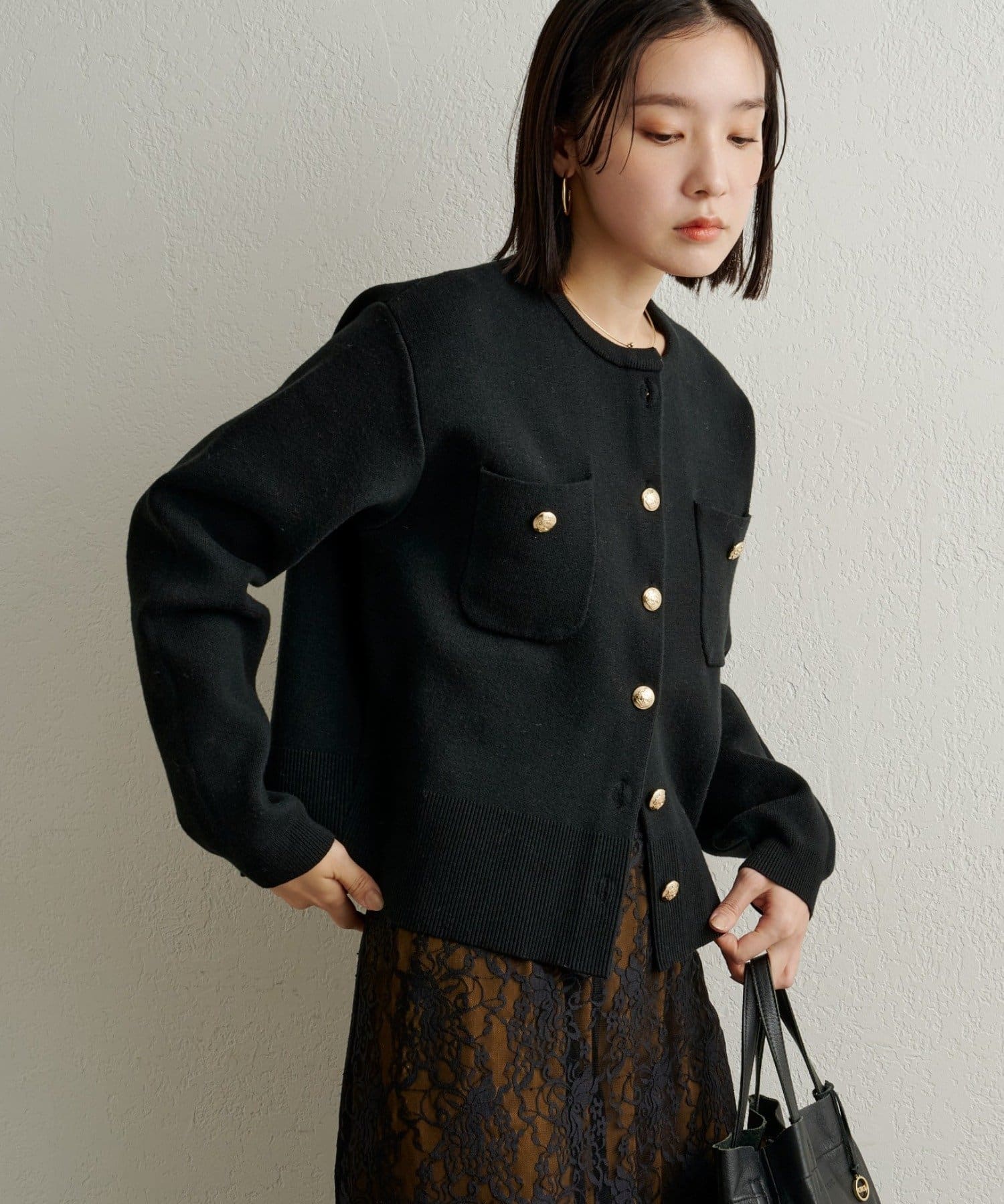 Omekashi(オメカシ) スウェットライクボタンカーディガン