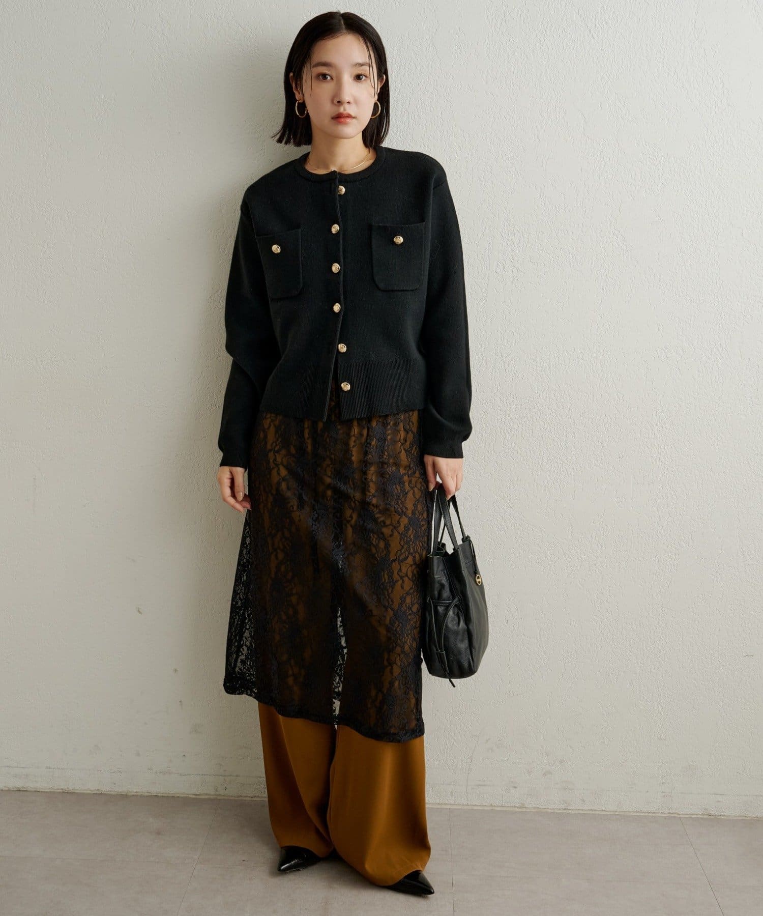 Omekashi(オメカシ) スウェットライクボタンカーディガン