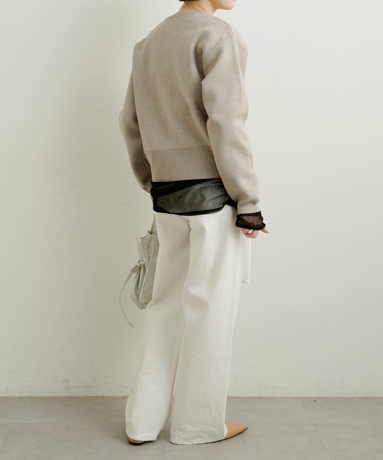 Omekashi(オメカシ) 【新色追加/オフホワイト・グレー・ピンク】スウェットライクボタンカーディガン