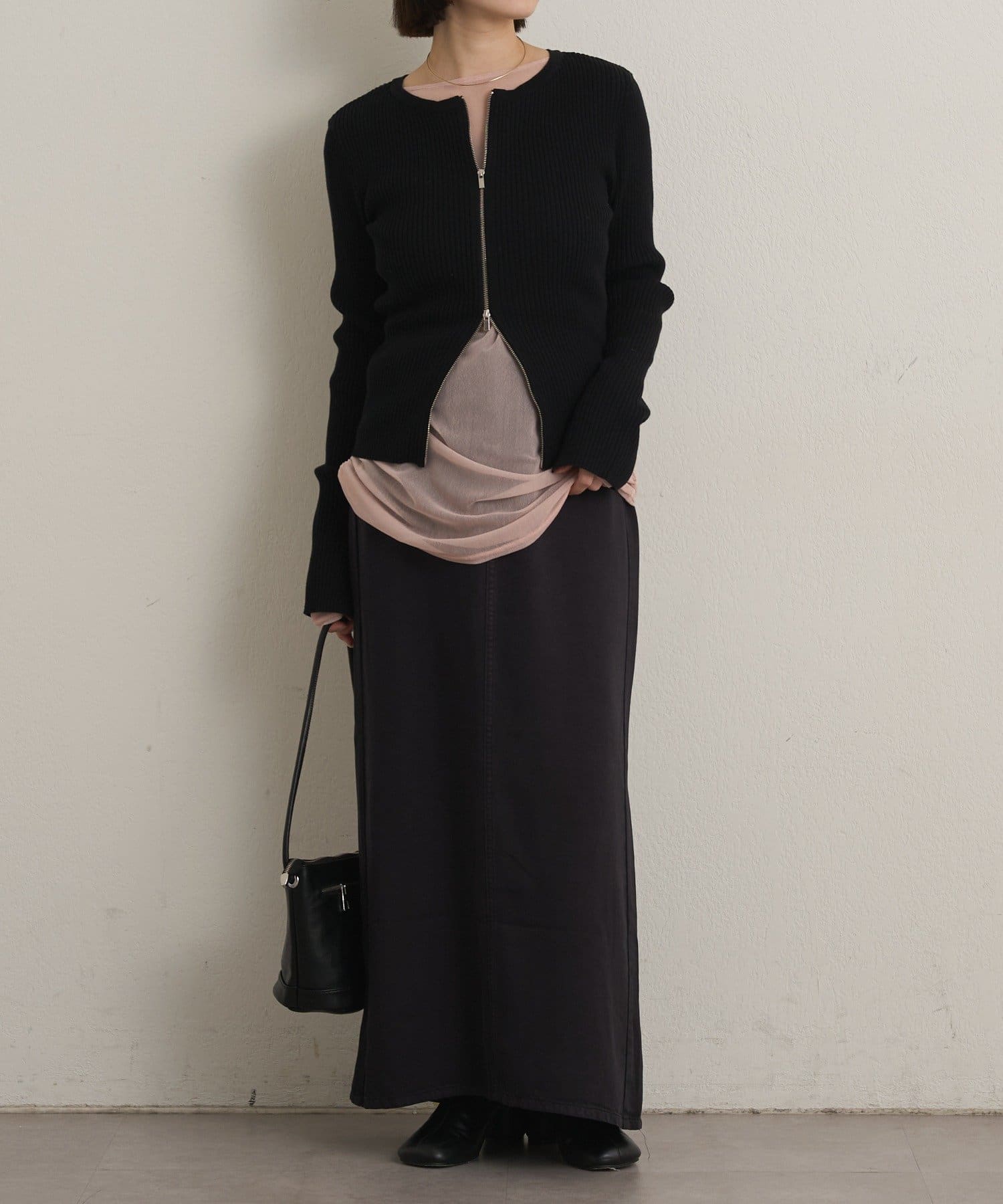 Omekashi(オメカシ) ダブルジップリブカーディガン