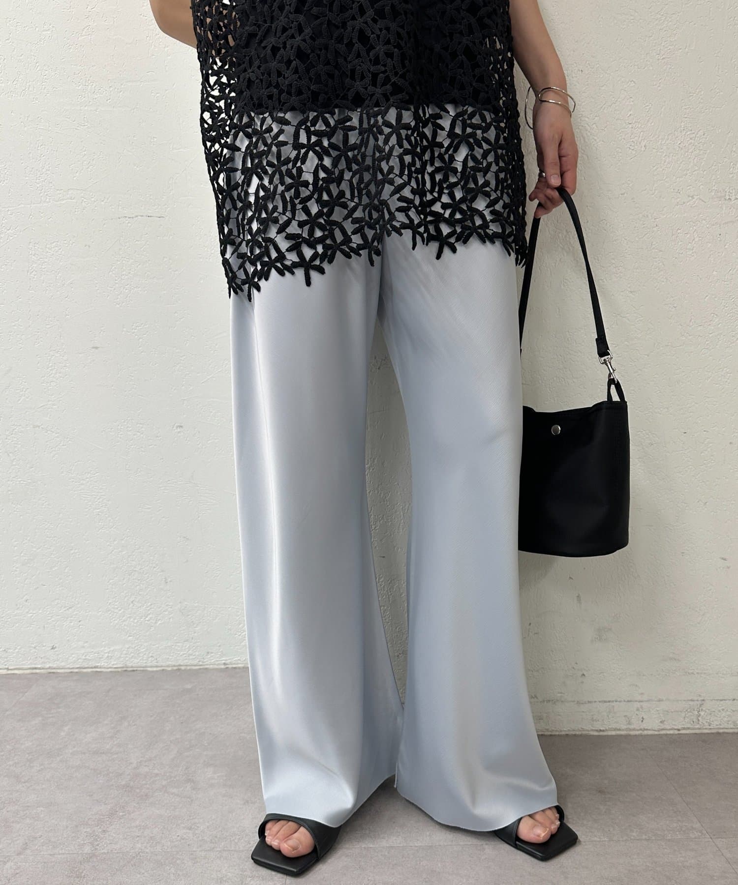 Omekashi(オメカシ) 【セットアップ着用可能◎】サテンバイアスイージーパンツ