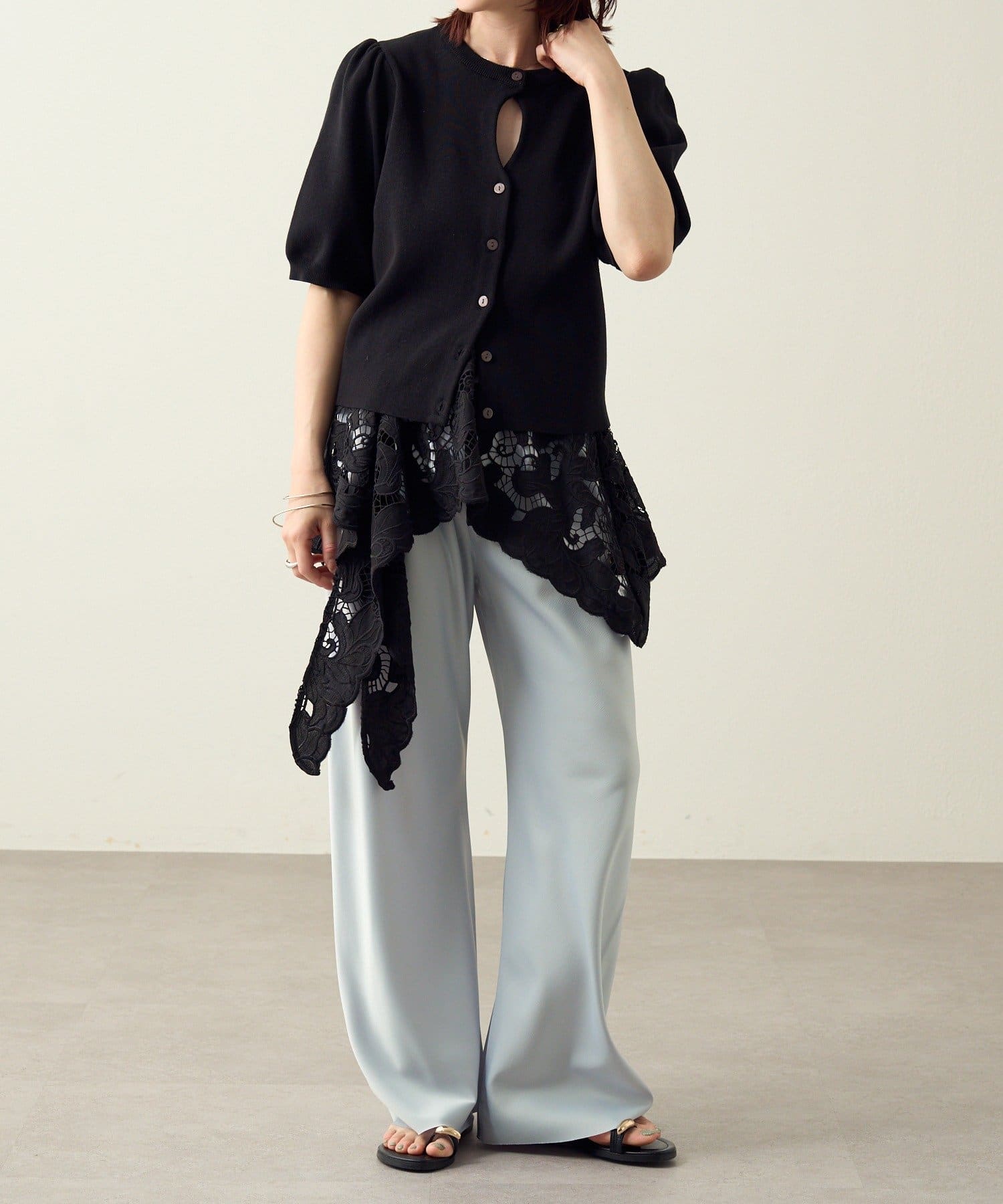 Omekashi(オメカシ) 【セットアップ着用可能◎】サテンバイアスイージーパンツ