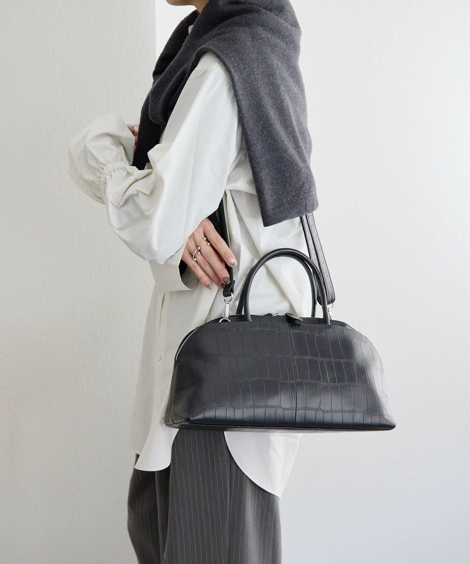 ear PAPILLONNER(イア パピヨネ) 《本革/2way》ダブルポケットボストンバッグS