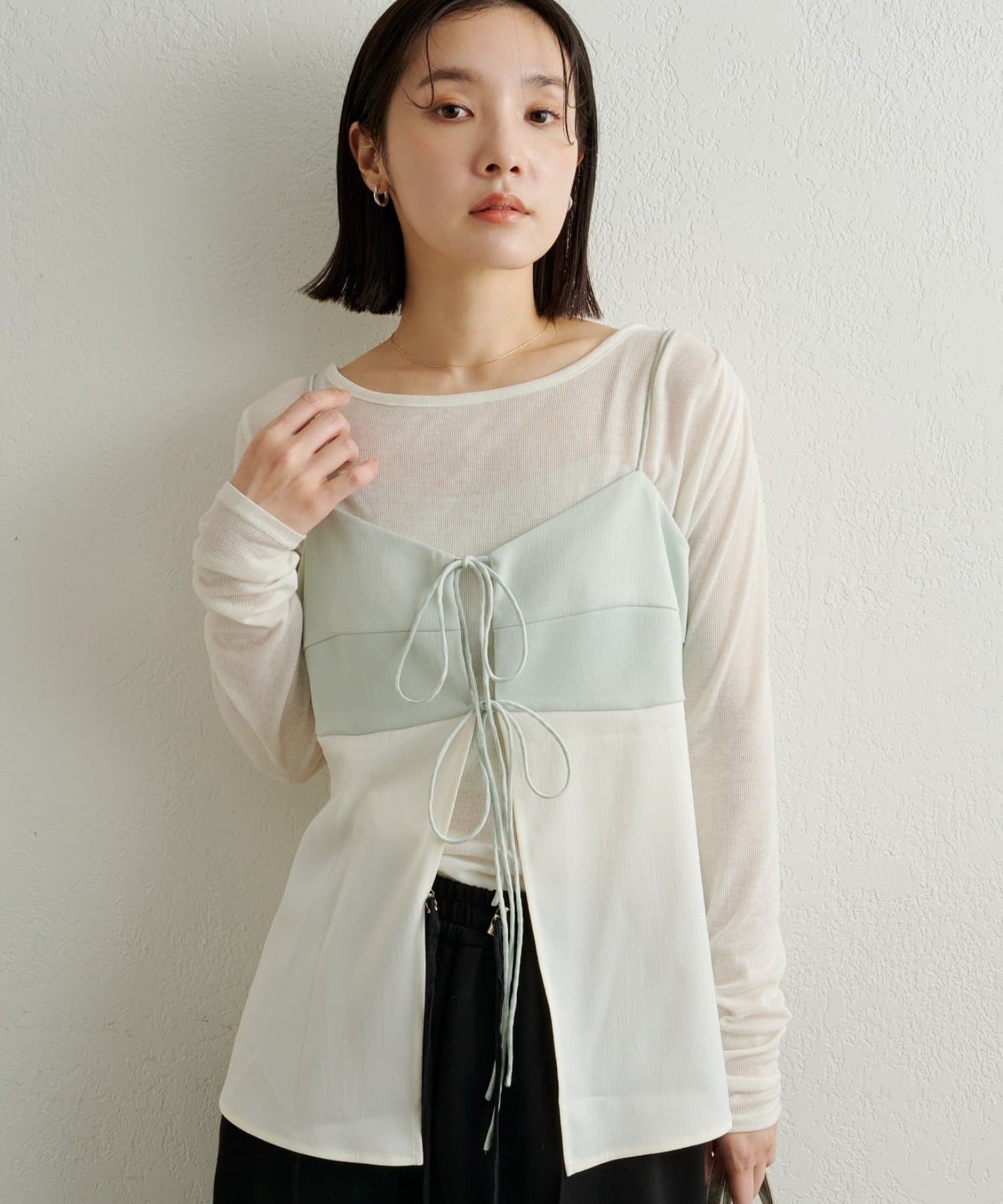 Omekashi(オメカシ) サテンリボンキャミソール