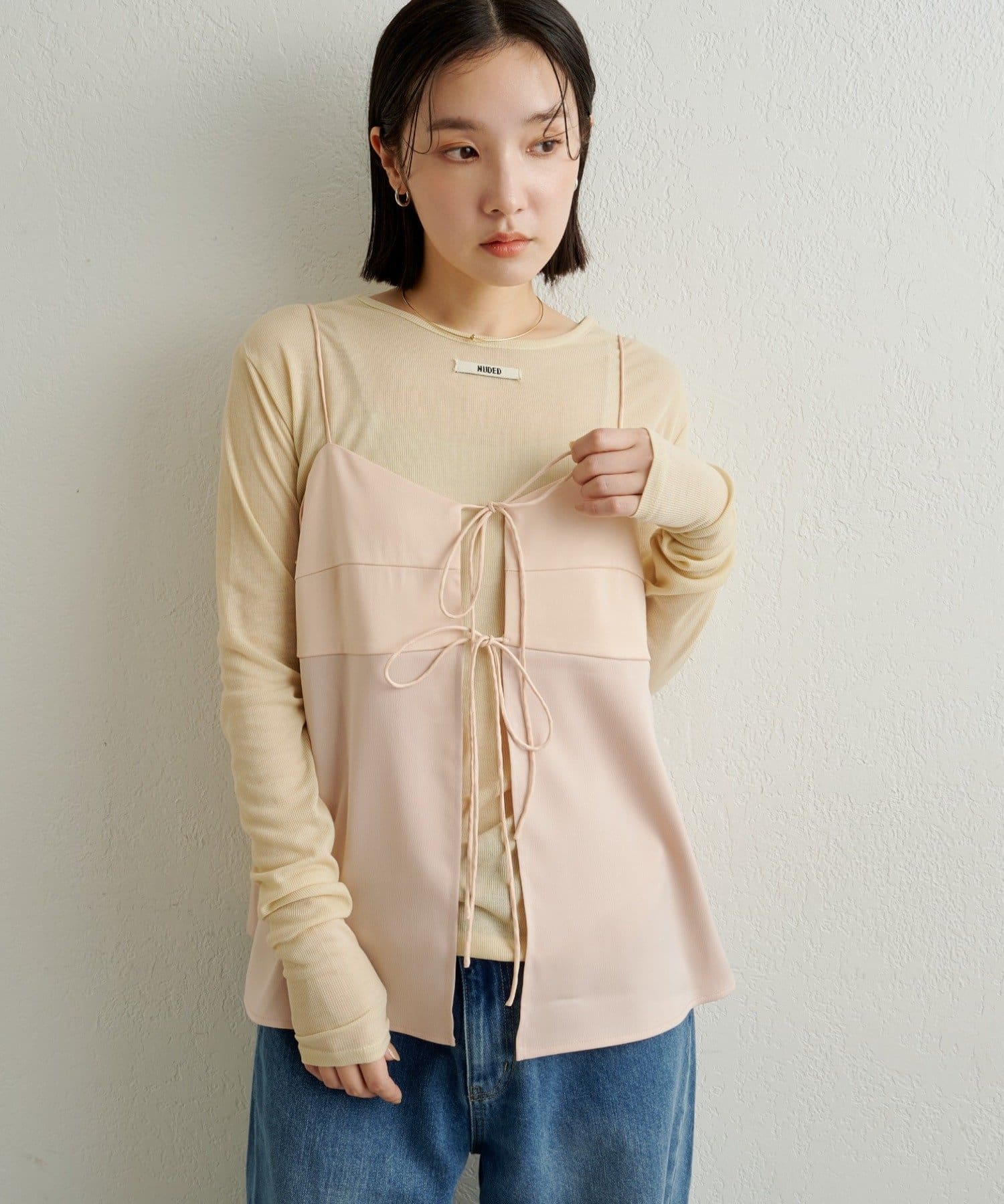 Omekashi(オメカシ) サテンリボンキャミソール