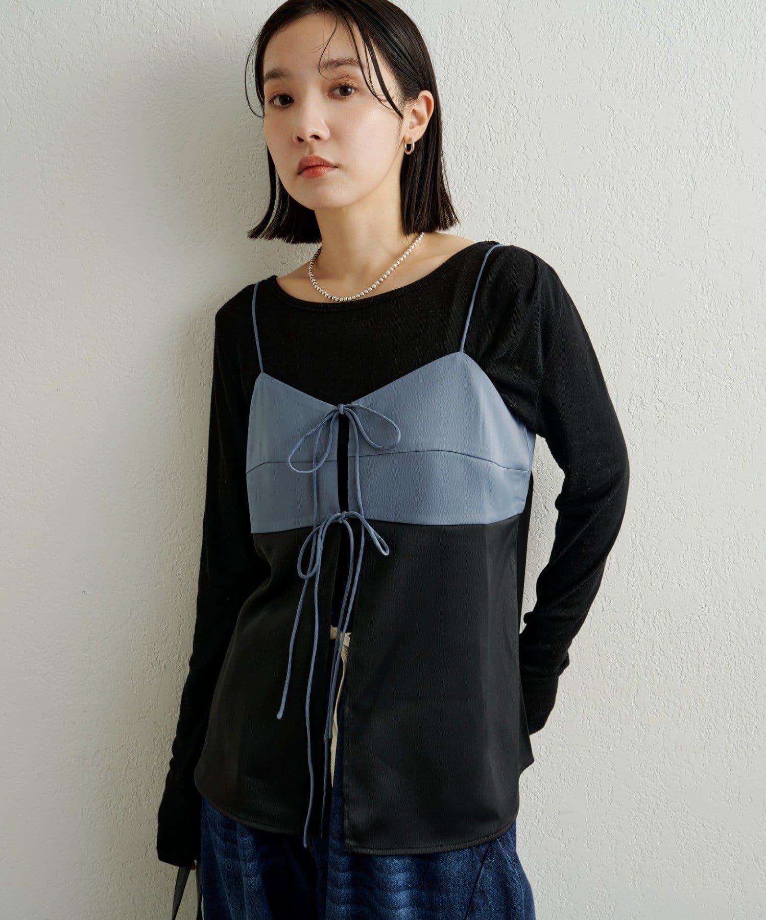 Omekashi(オメカシ) サテンリボンキャミソール