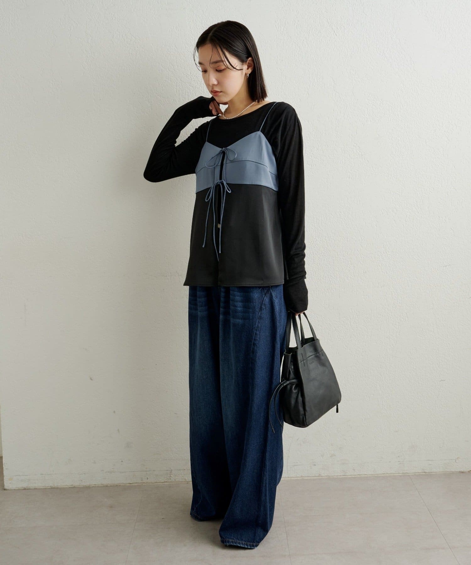 Omekashi(オメカシ) サテンリボンキャミソール