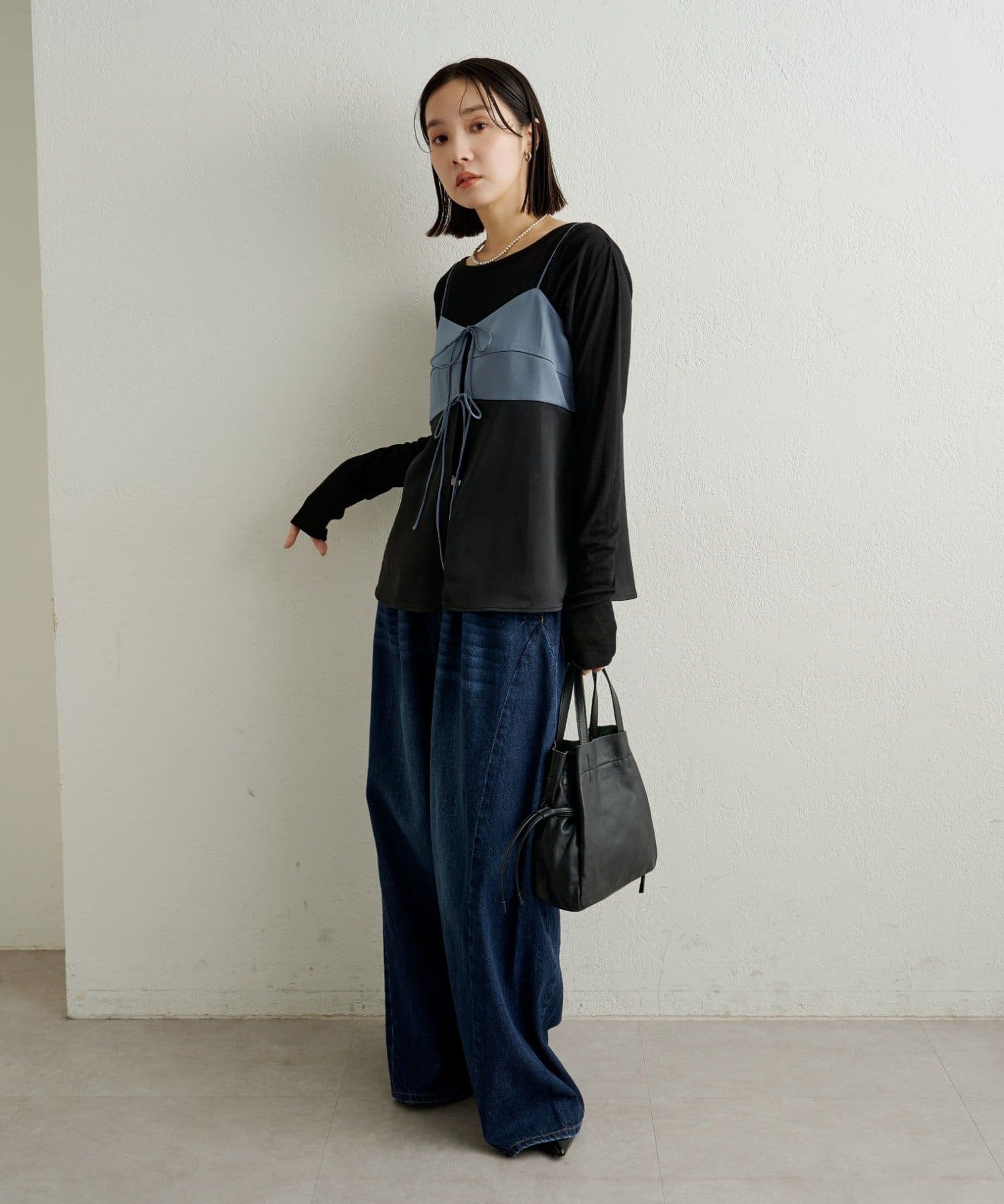 Omekashi(オメカシ) サテンリボンキャミソール