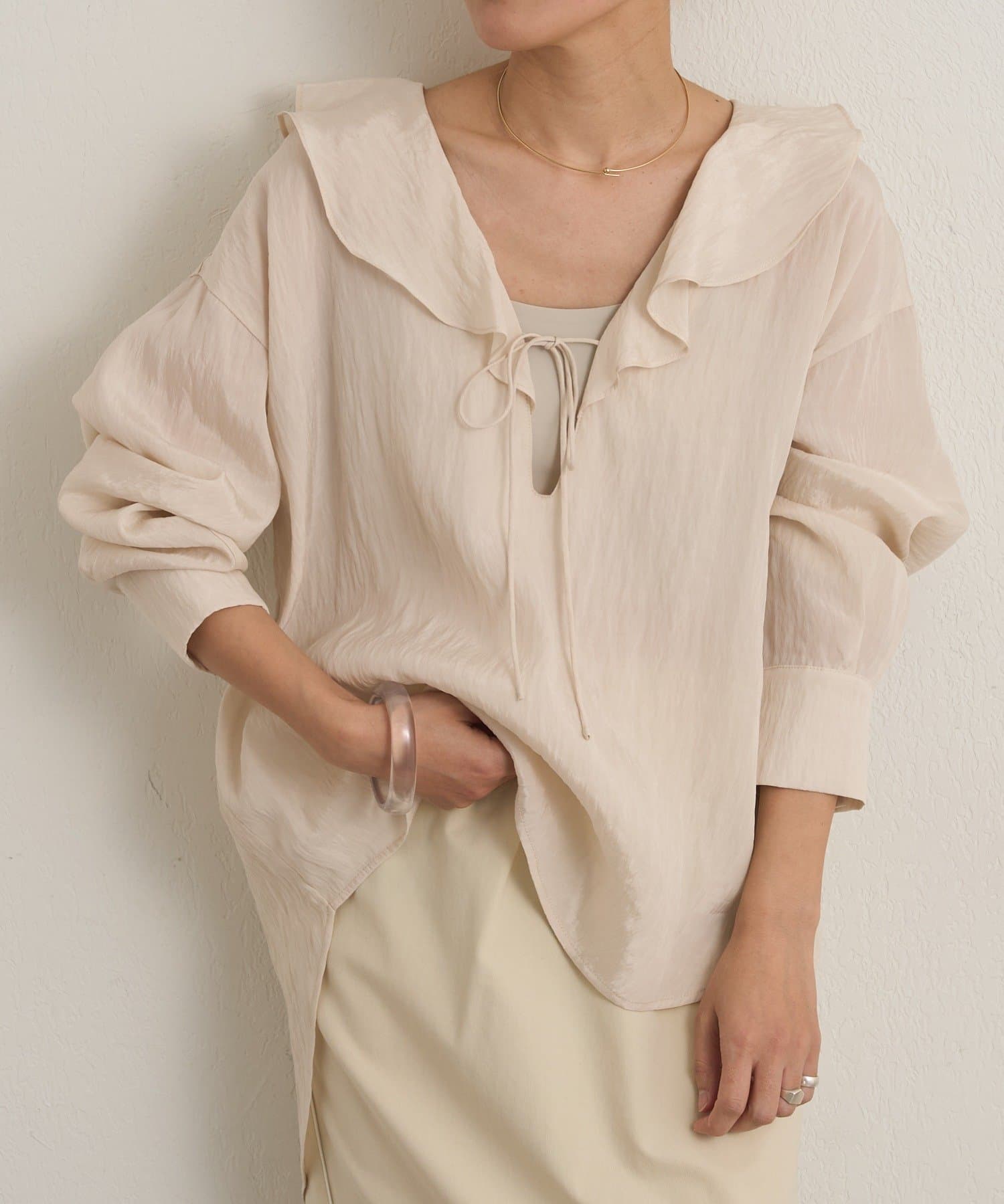 Omekashi(オメカシ) フリルカラーシャツ