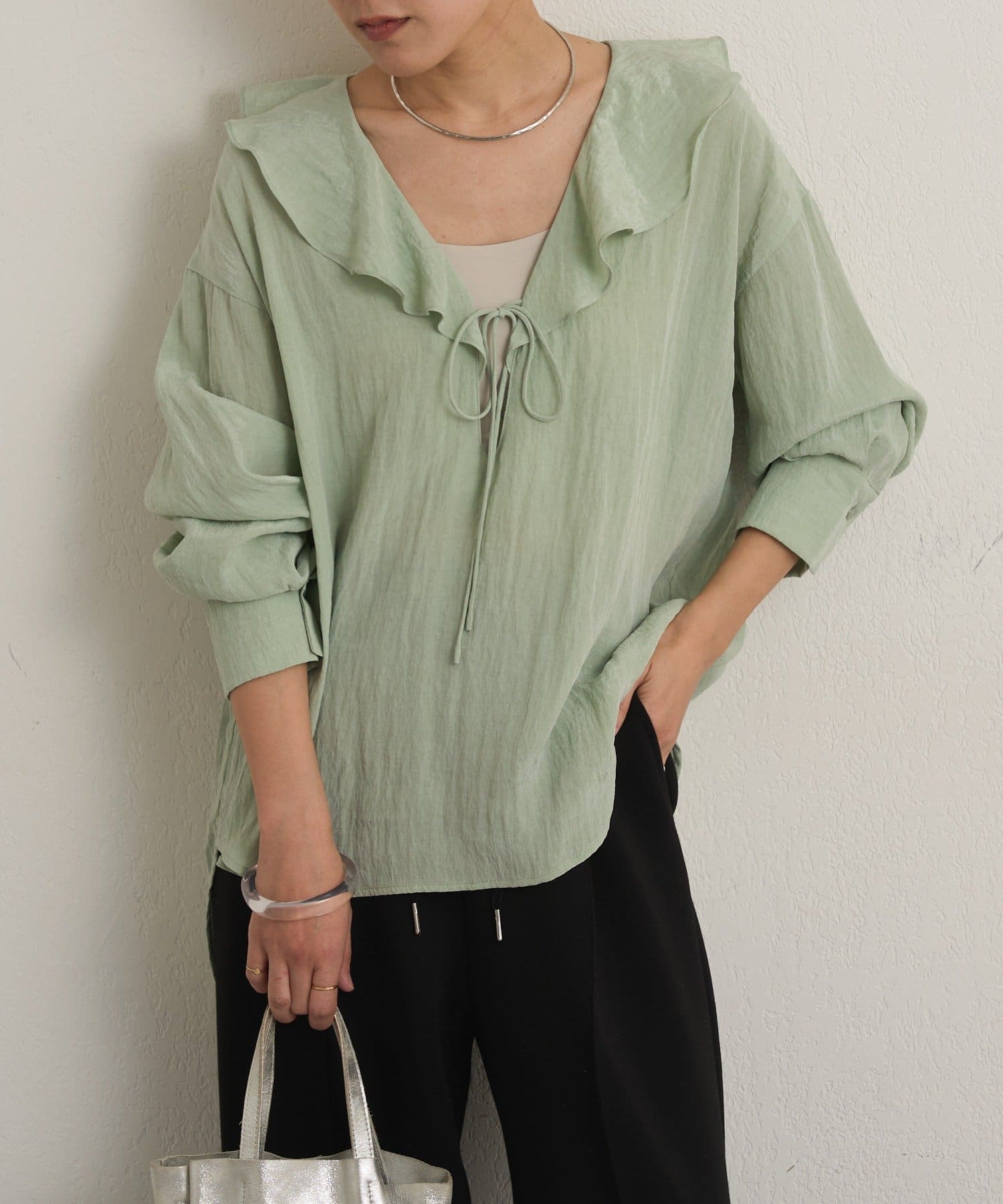 Omekashi(オメカシ) フリルカラーシャツ