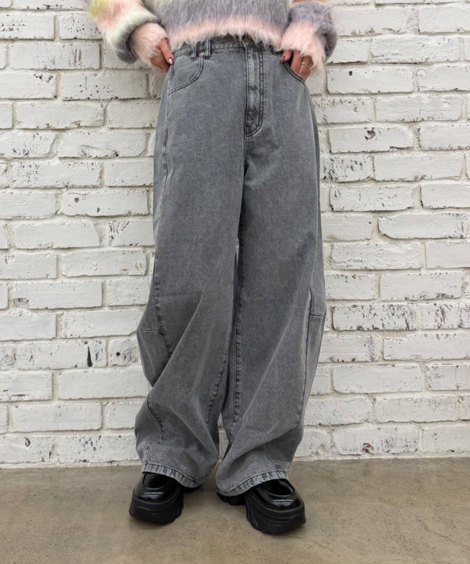 w closet(ダブルクローゼット) 星ポケットカーブデニム