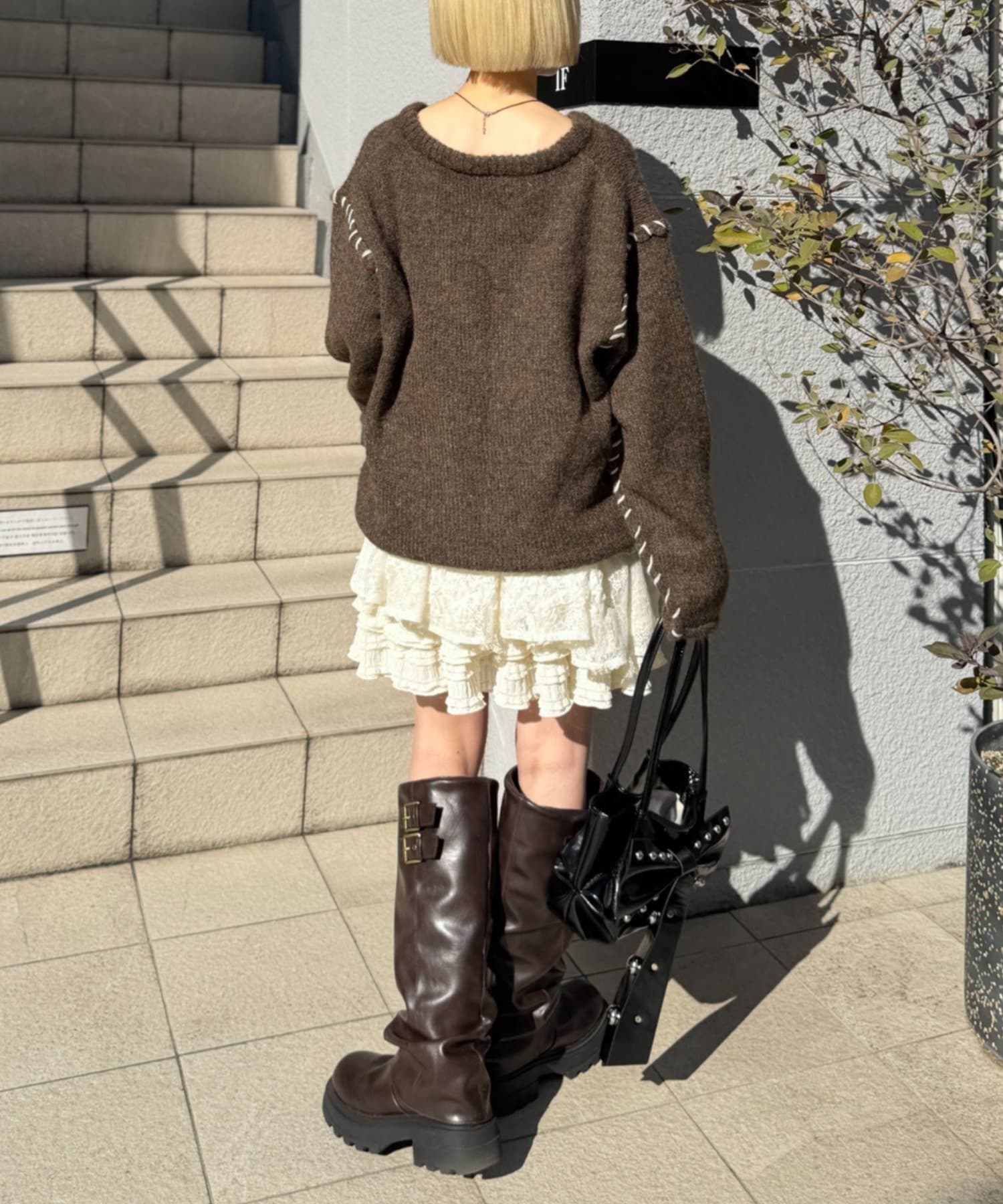 w closet(ダブルクローゼット) オーバーロックニット