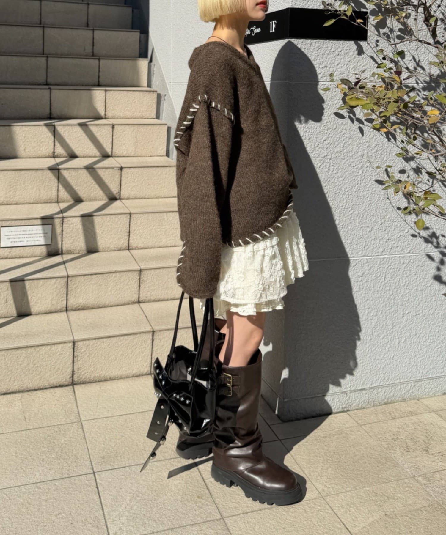 w closet(ダブルクローゼット) オーバーロックニット