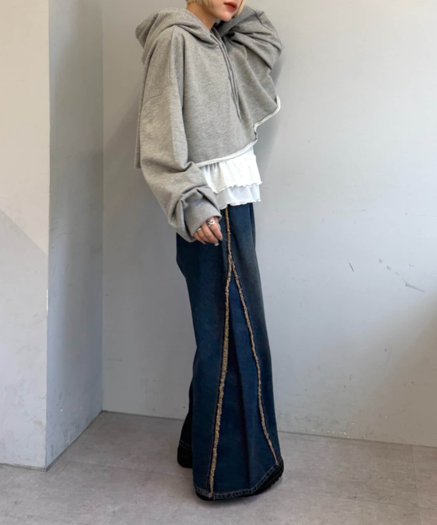 w closet(ダブルクローゼット) ラメショートパーカー