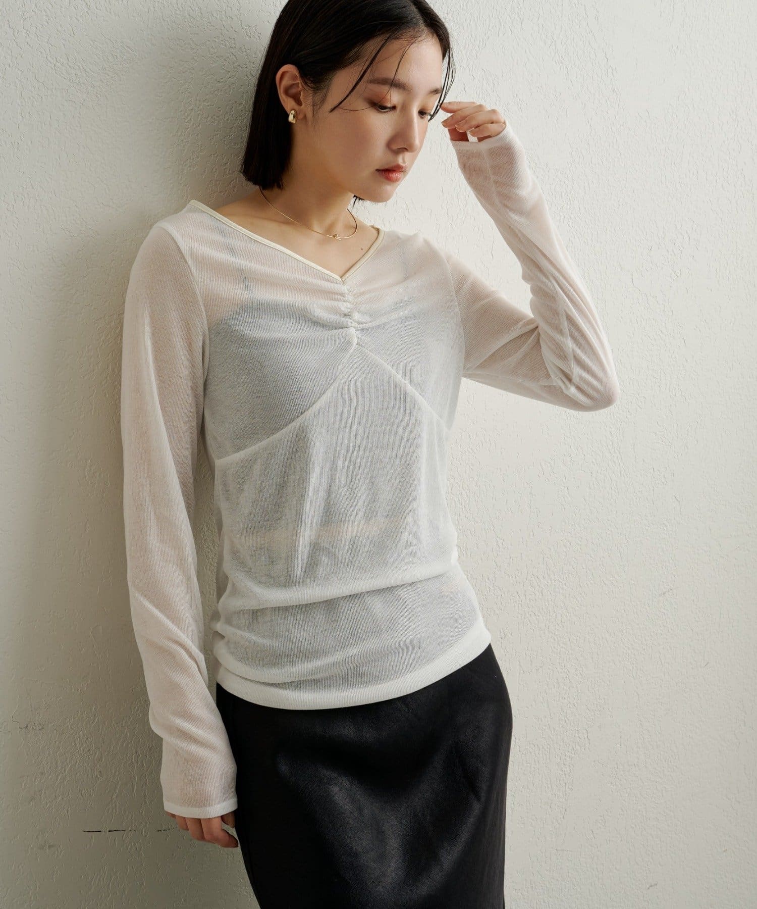 Omekashi(オメカシ) サテンバインダーロングTシャツ