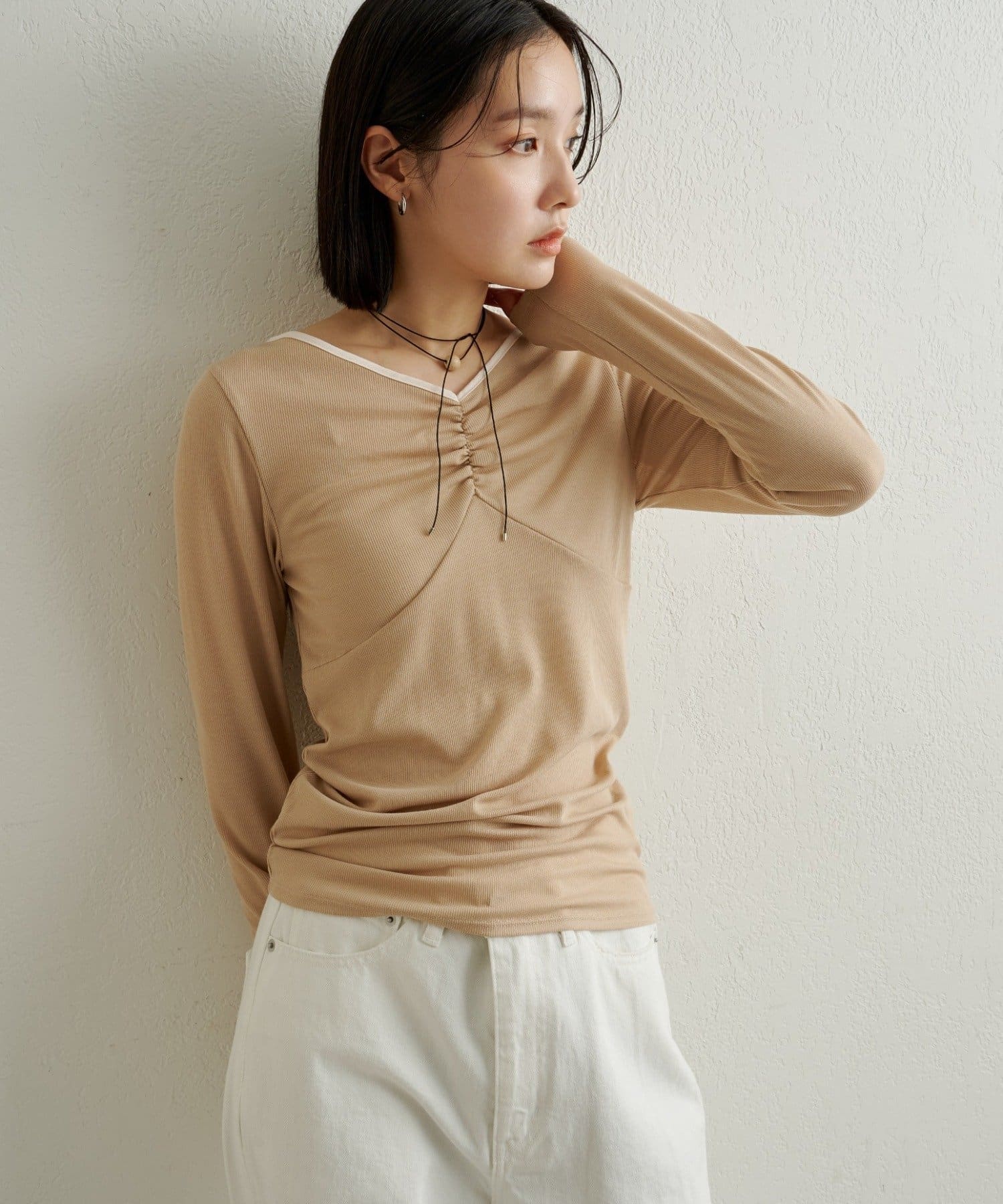 Omekashi(オメカシ) サテンバインダーロングTシャツ