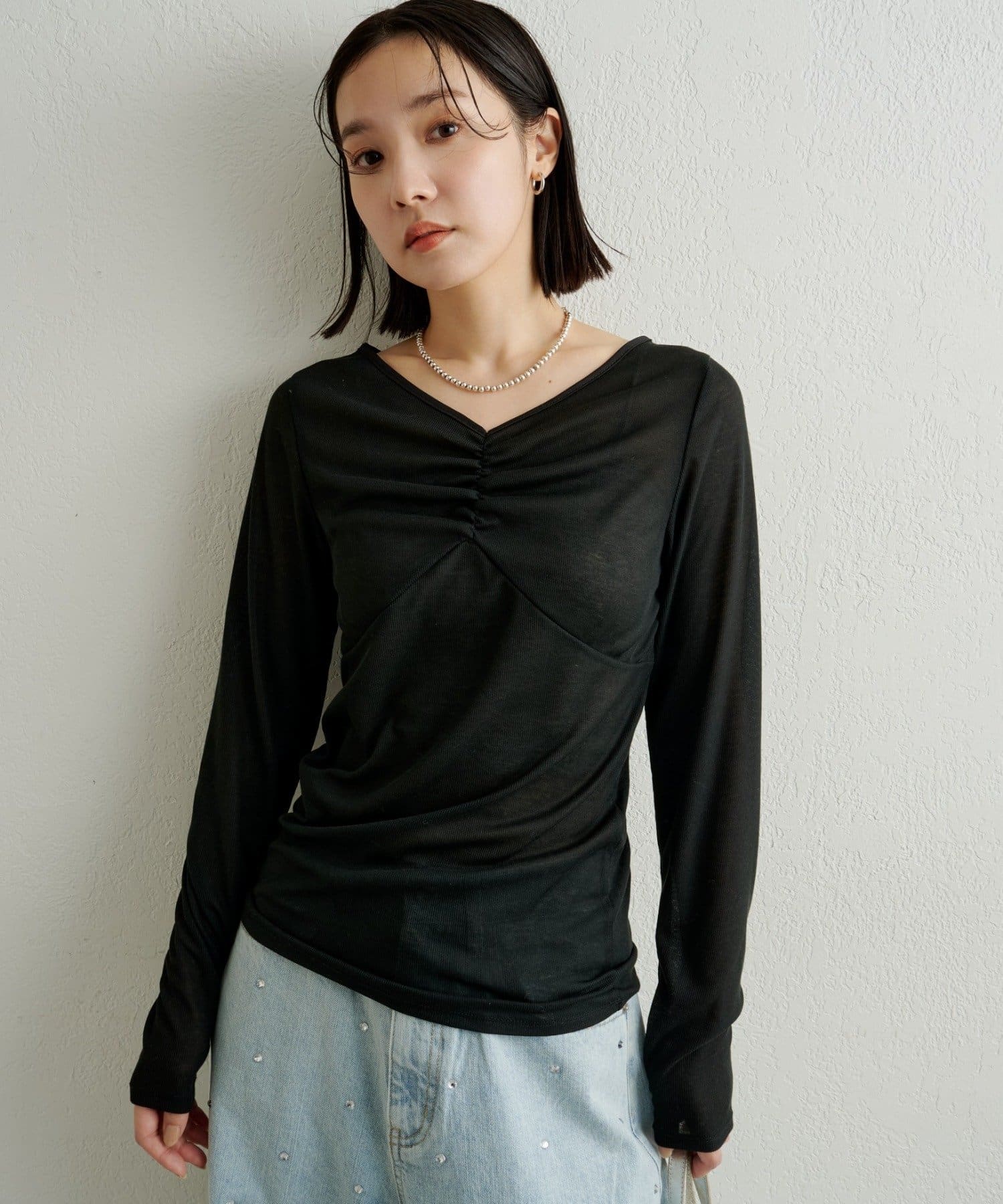 Omekashi(オメカシ) サテンバインダーロングTシャツ