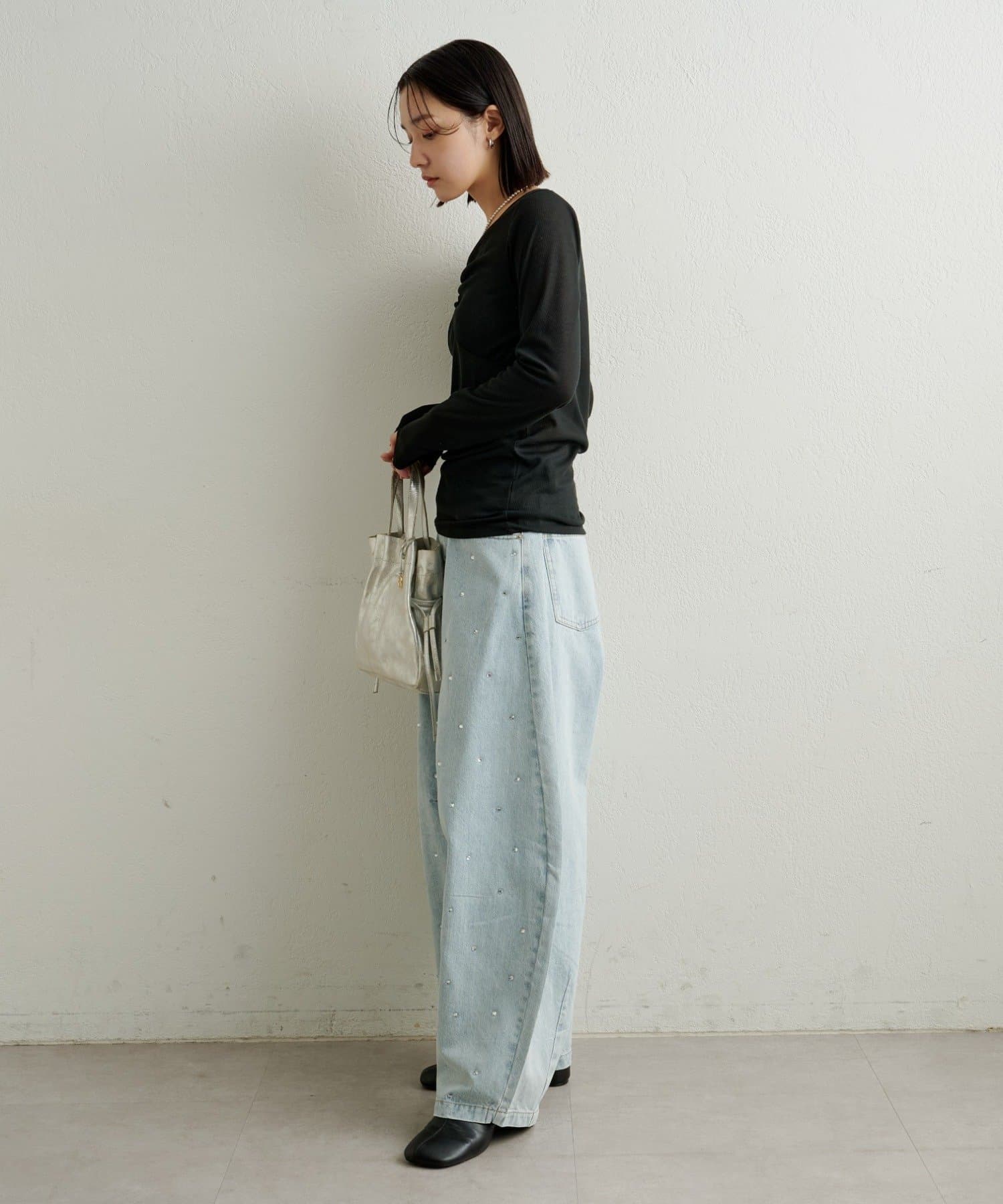 Omekashi(オメカシ) サテンバインダーロングTシャツ