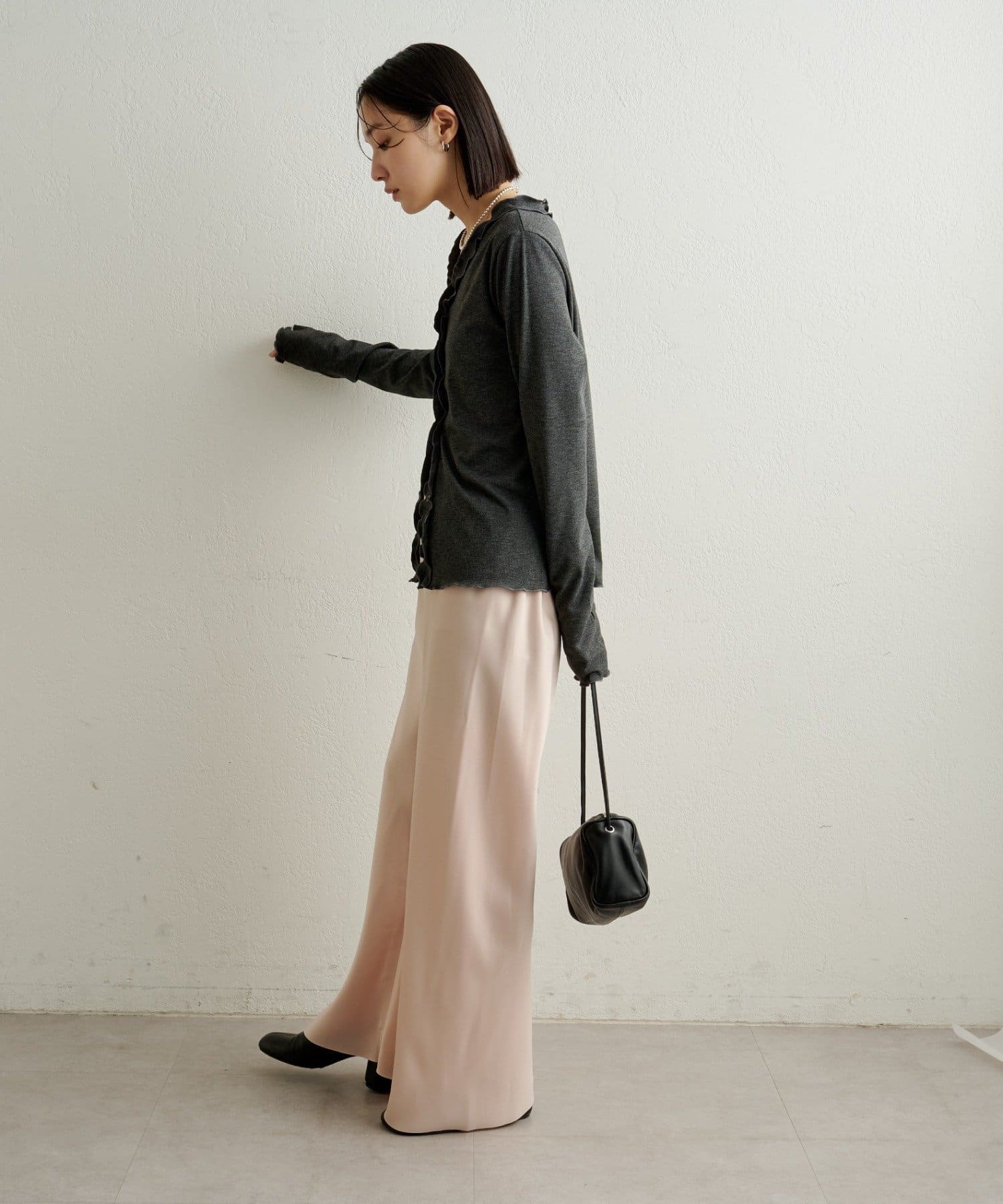 Omekashi(オメカシ) フリルリブカーディガン