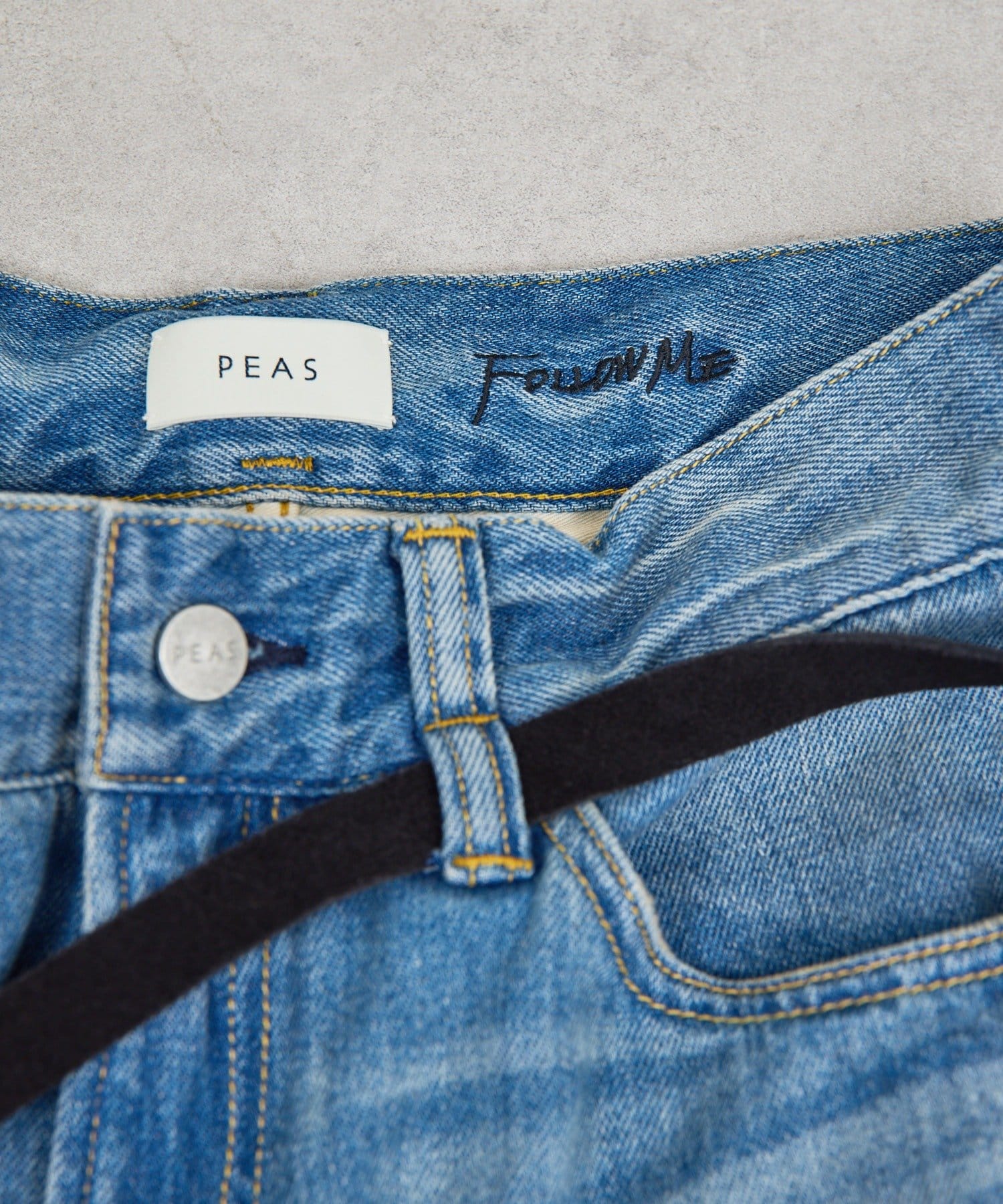 GALLARDAGALANTE(ガリャルダガランテ) 【PEAS】レザーベルト付きソフトデニム