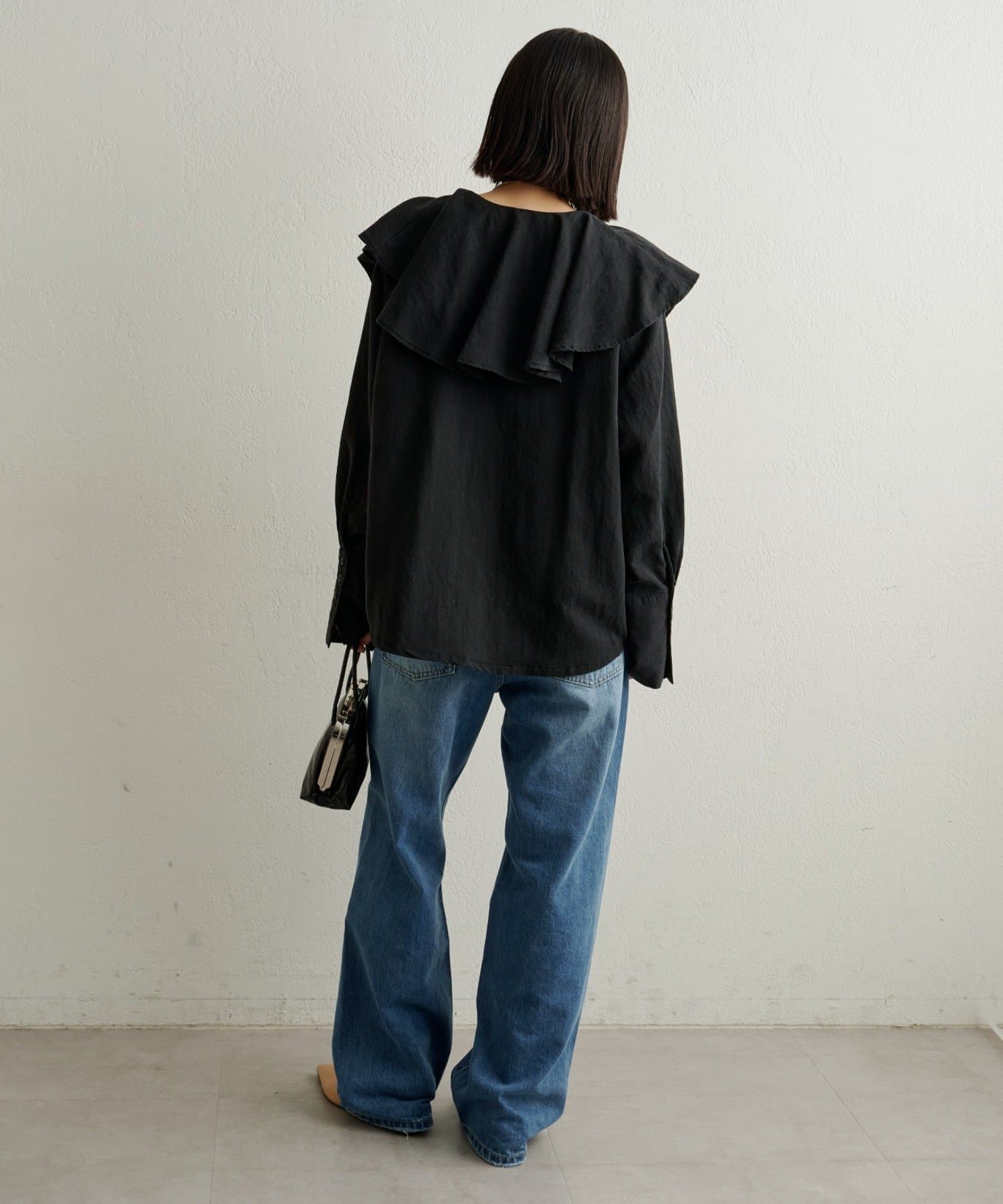 Omekashi(オメカシ) 【セットアップ着用可能◎】ピグメントライクフリルシャツ