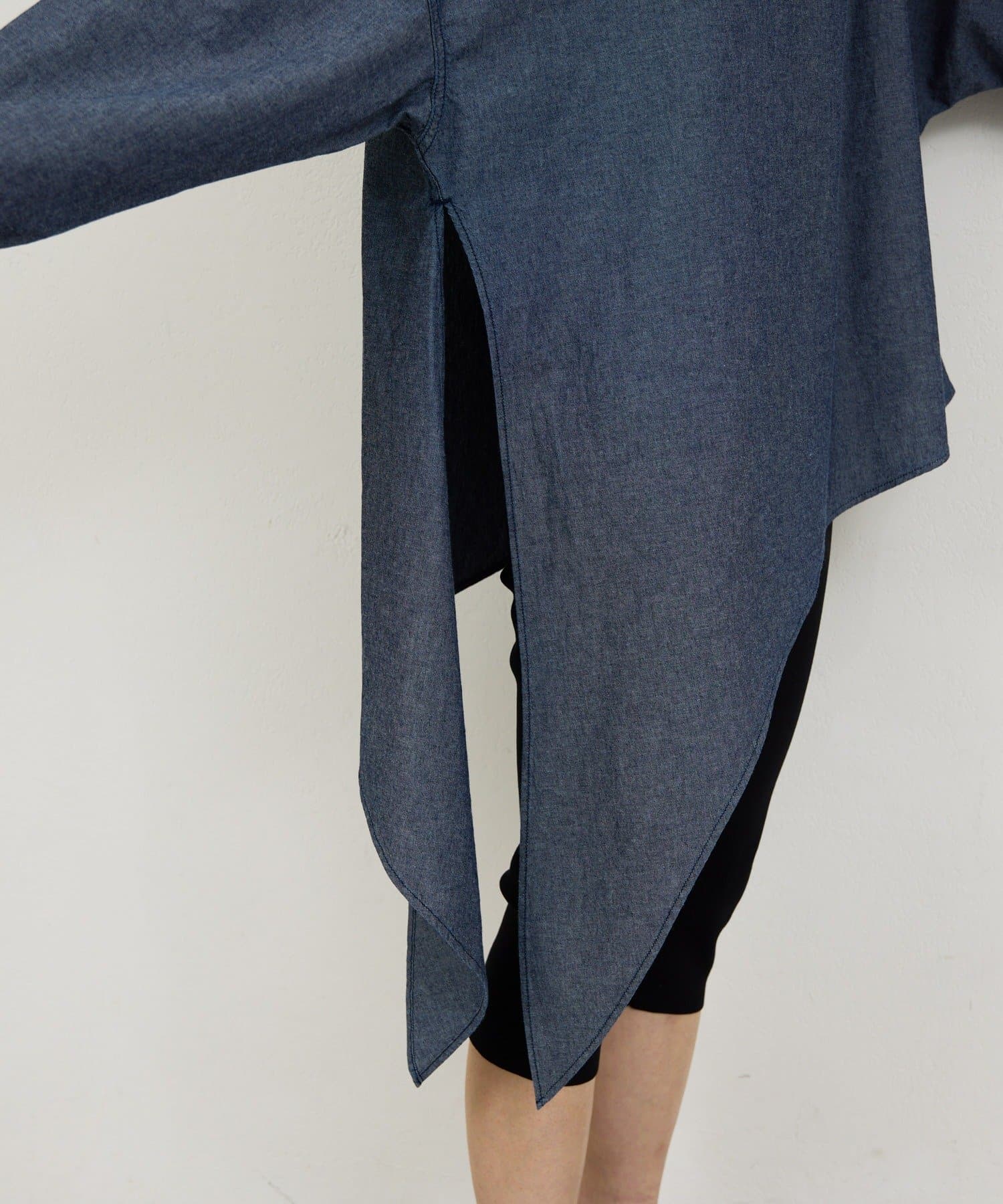 GALLARDAGALANTE(ガリャルダガランテ) 【PEAS】【手洗い可】アシメシャンブレーシャツ