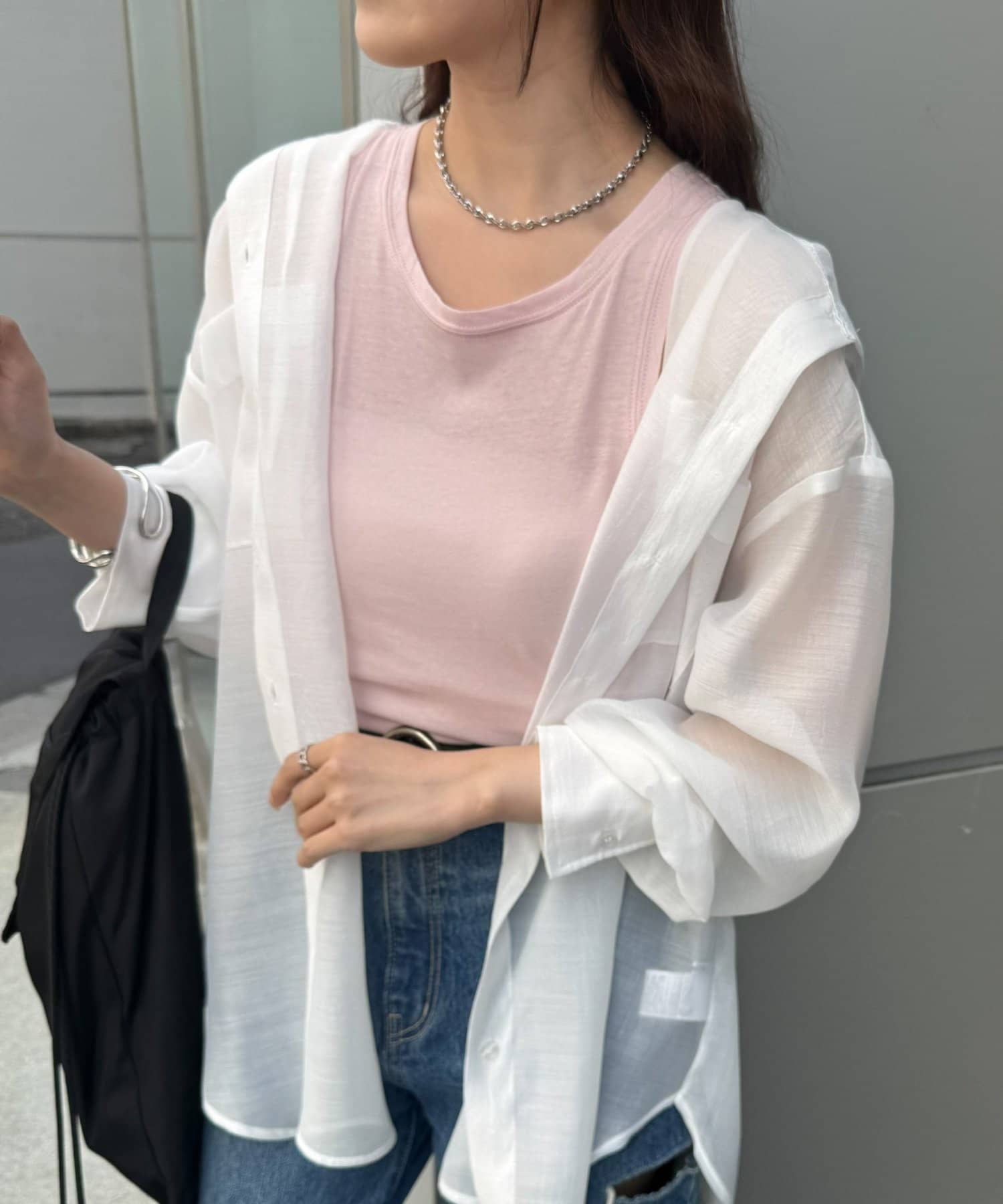 COLONY 2139(コロニー トゥーワンスリーナイン) シアーエステルボイルフードシャツ