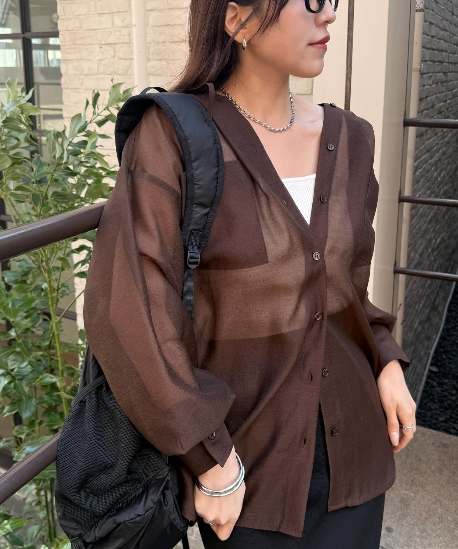 COLONY 2139(コロニー トゥーワンスリーナイン) シアーエステルボイルフードシャツ